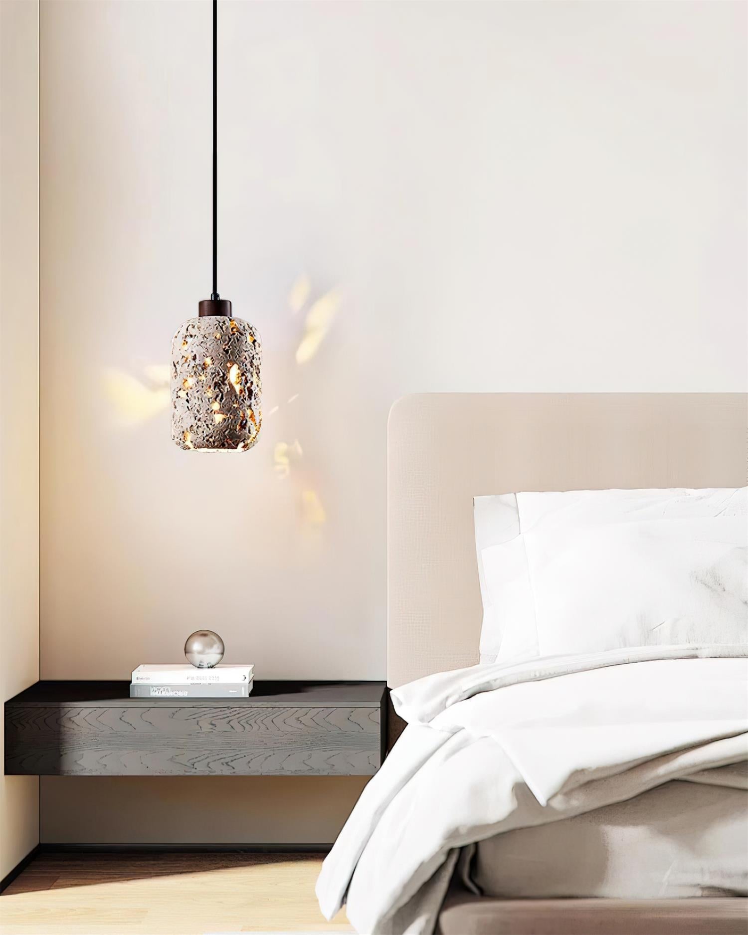 Eryno Lampe Suspension en Béton et Travertin