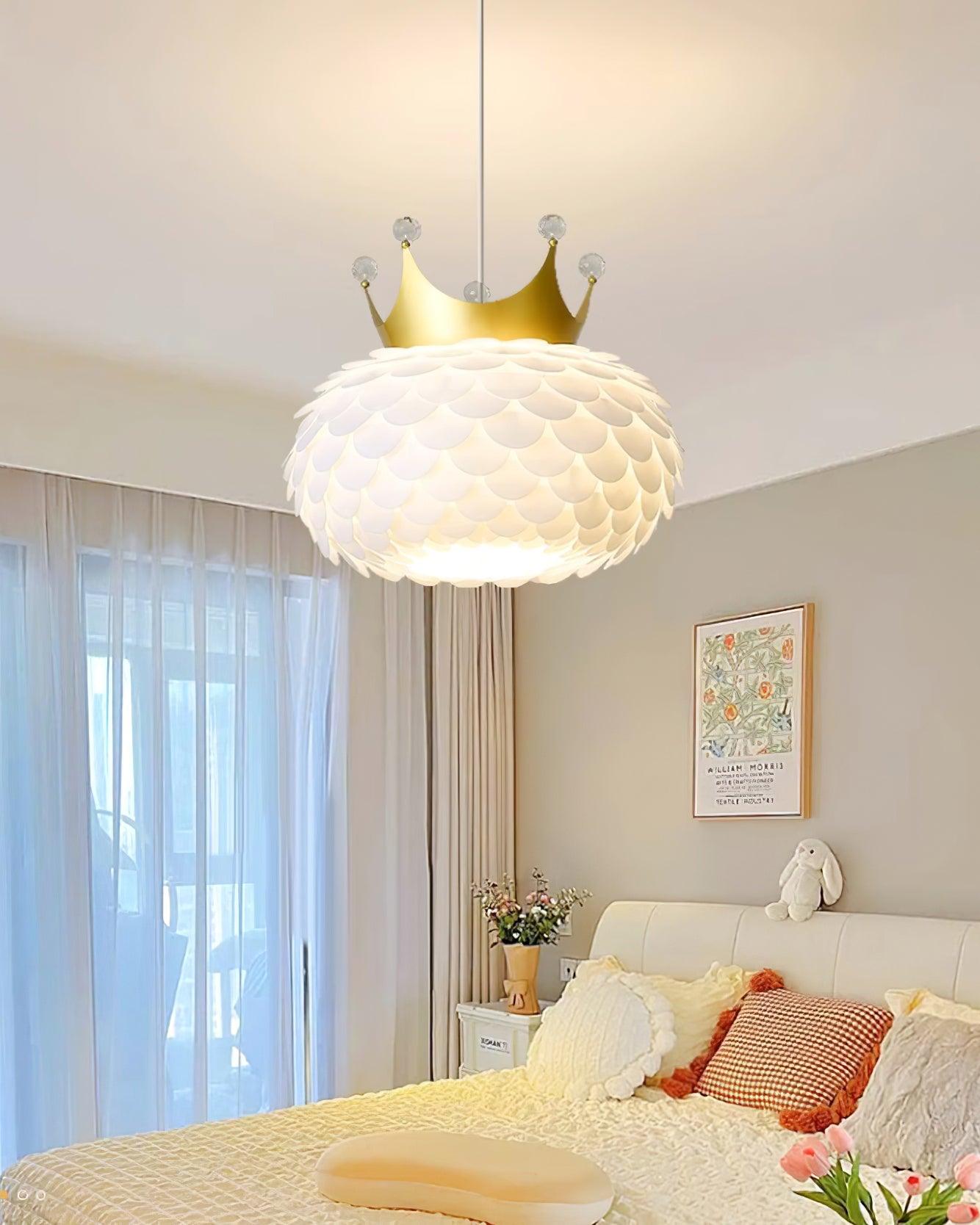 Crown Lampe Suspendue Cristal Coquille Glam