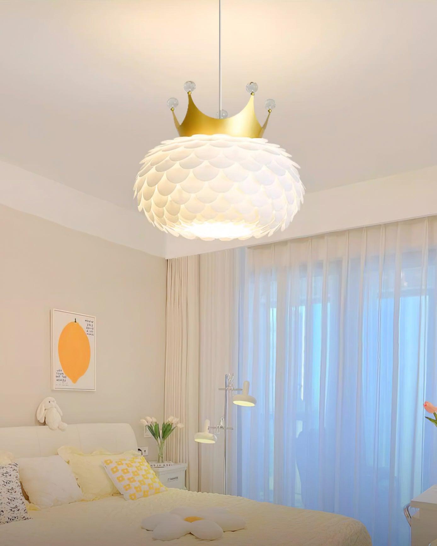 Crown Lampe Suspendue Cristal Coquille Glam