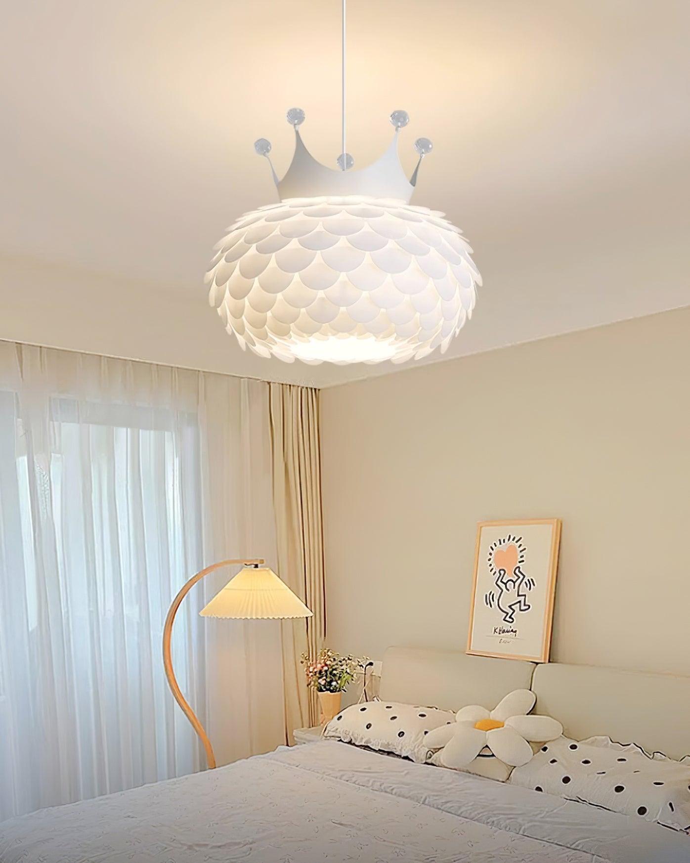 Crown Lampe Suspendue Cristal Coquille Glam
