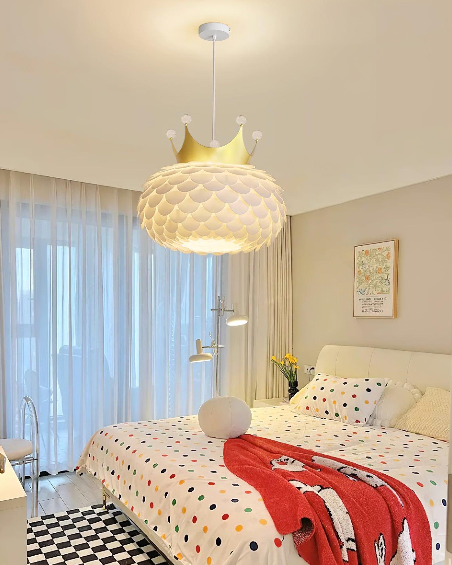 Crown Lampe Suspendue Cristal Coquille Glam