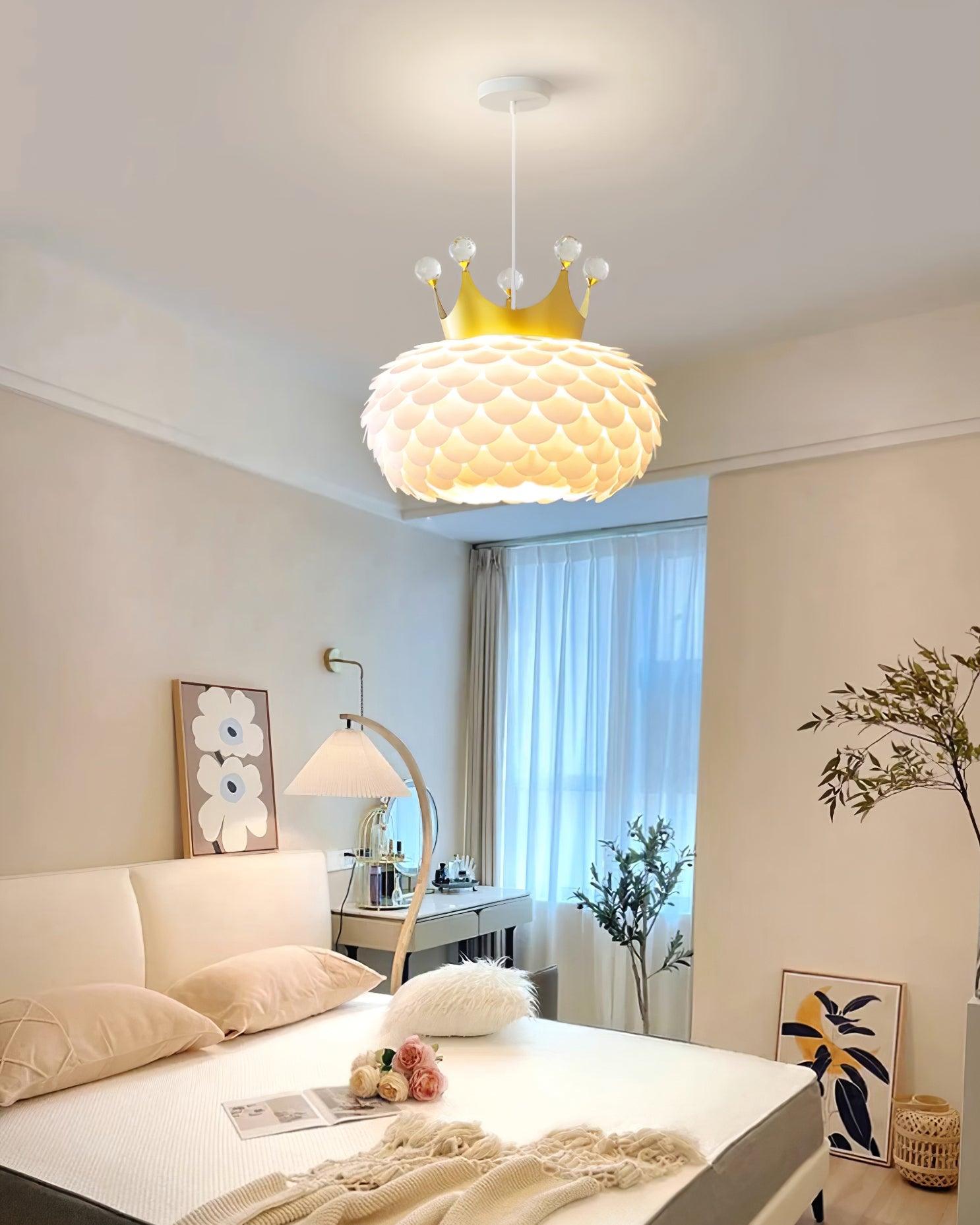 Crown Lampe Suspendue Cristal Coquille Glam