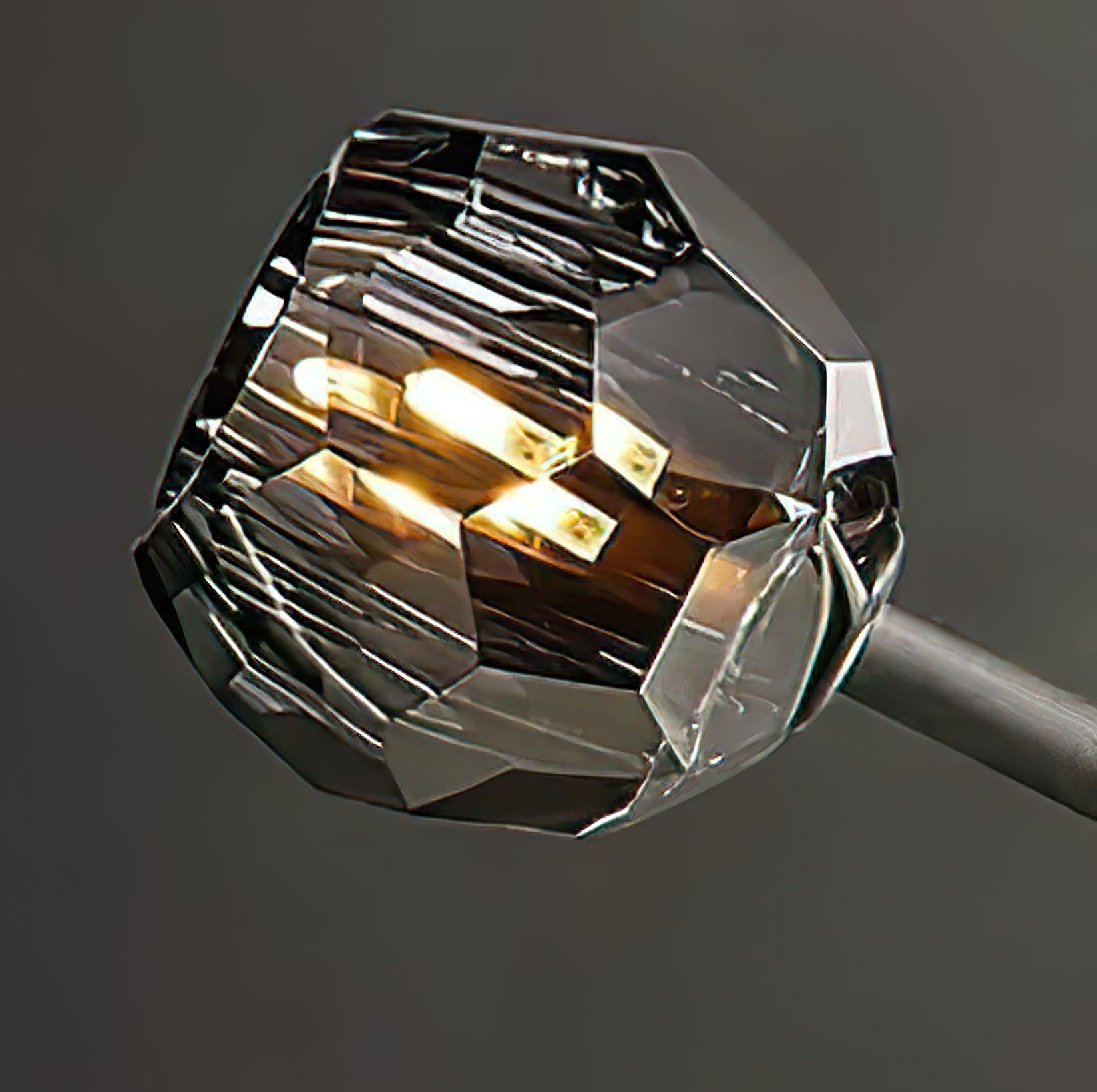 Lustra Suspension Lampe Boule en Cristal et Laiton en Grappe