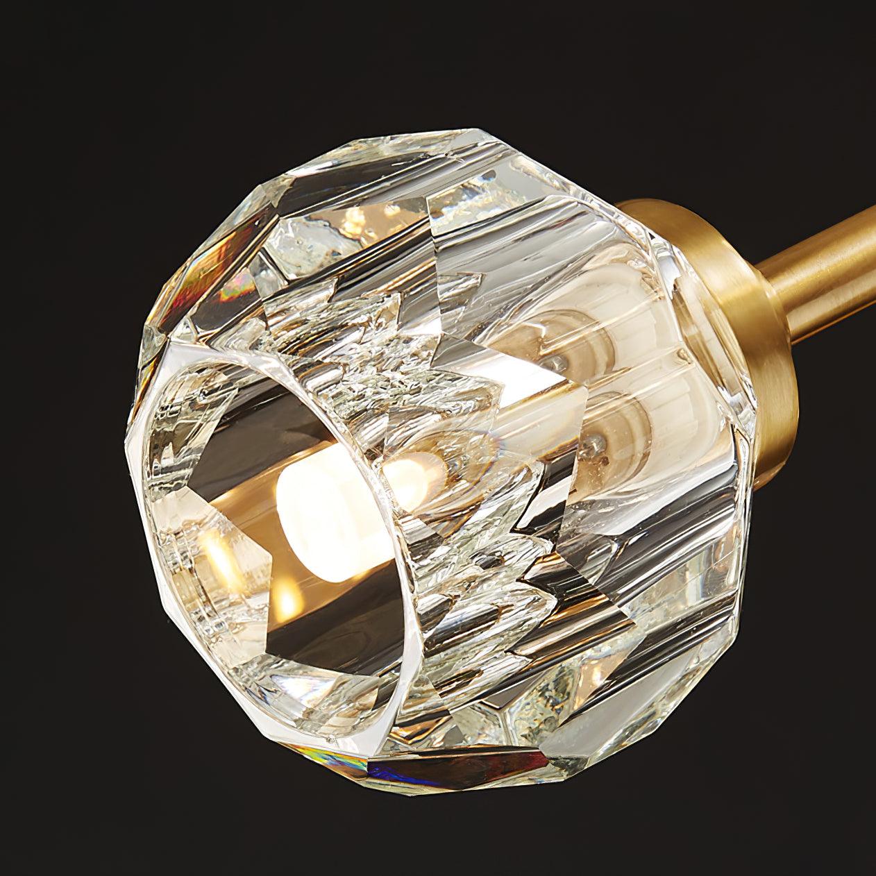 Crystal Lustre Boule Laiton Noir Facetté
