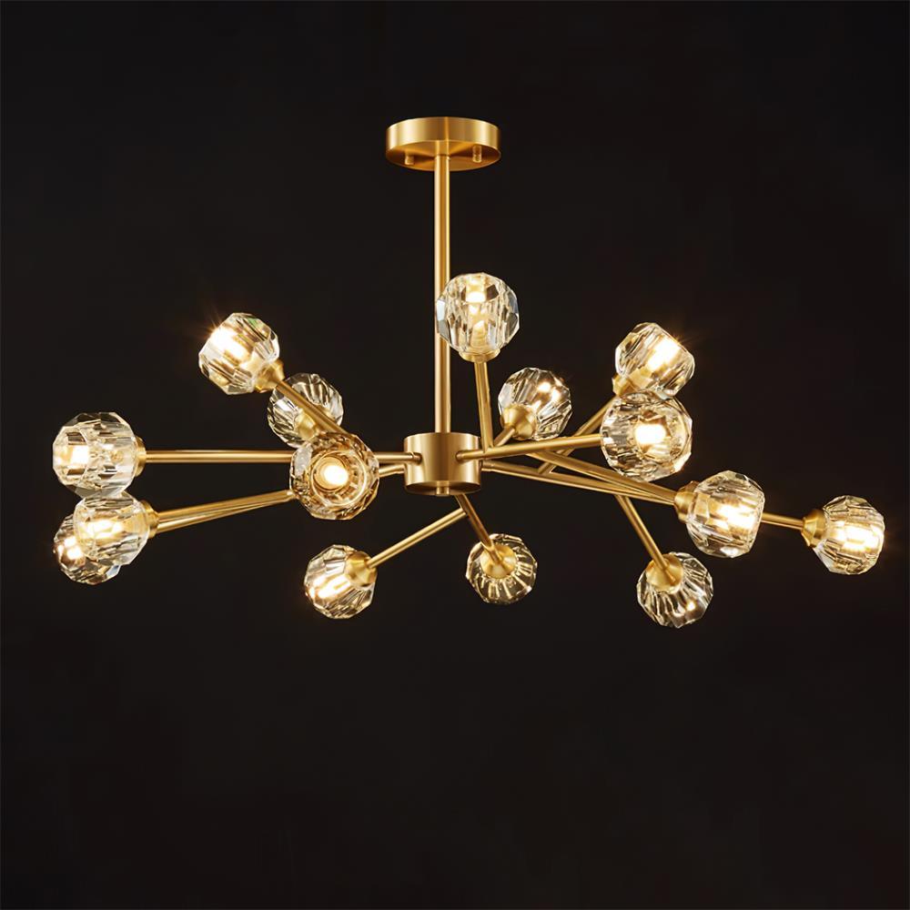 Kristy Lustre Boule de Cristal Laiton Élégance