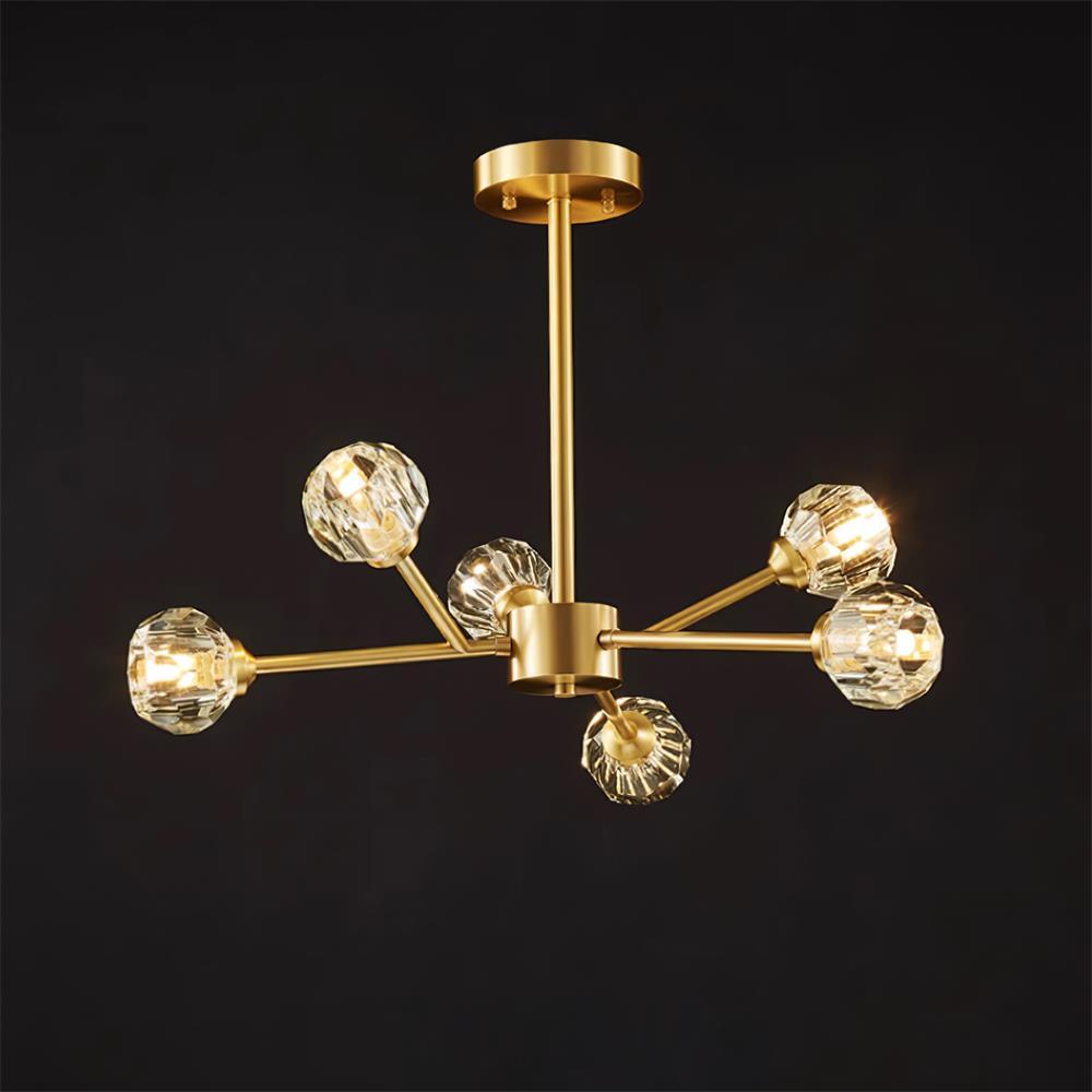 Kristy Lustre Boule de Cristal Laiton Élégance