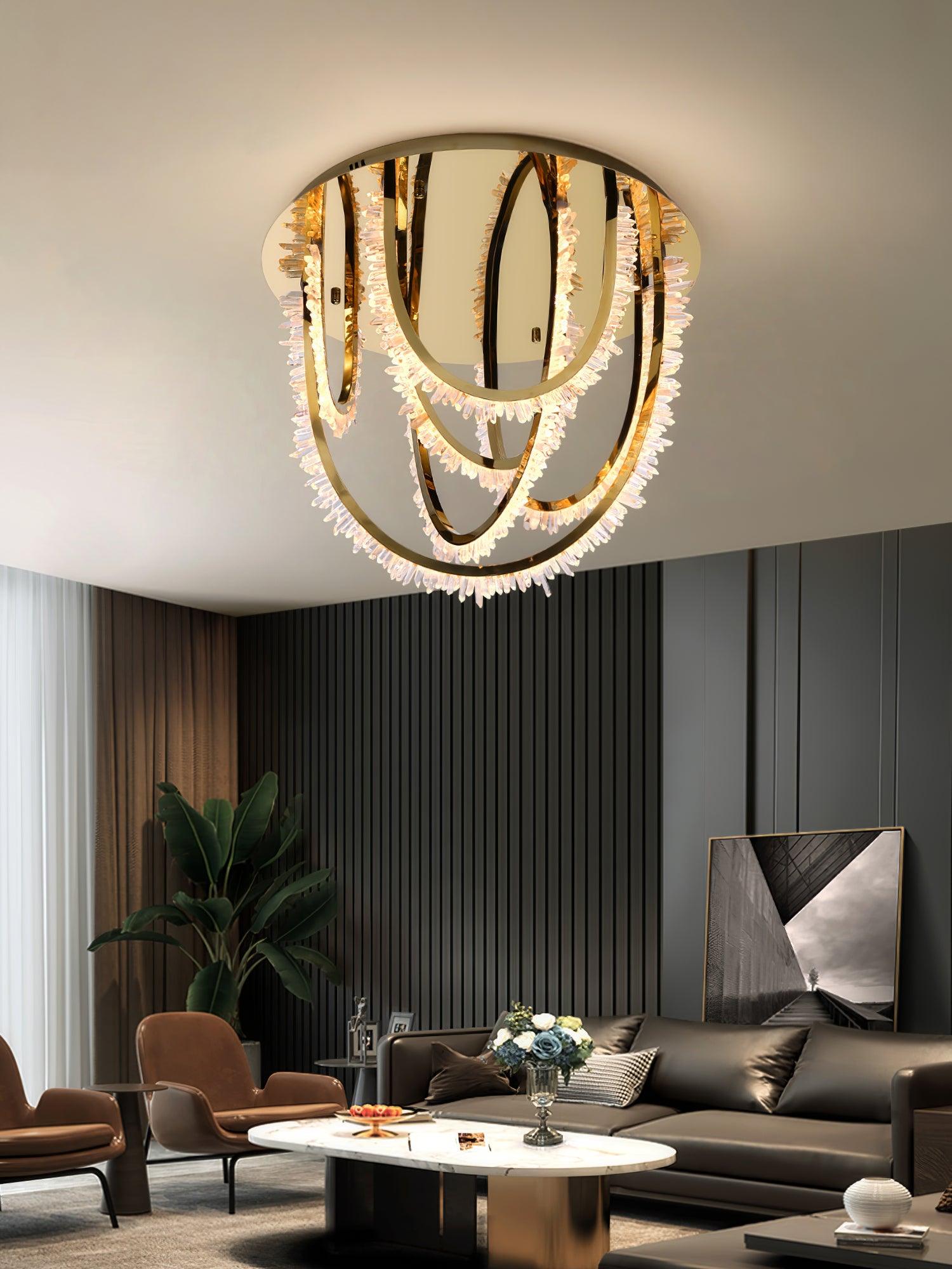 Crystal Lampe Plafonnier Cristal Corde à Créativité Individuelle