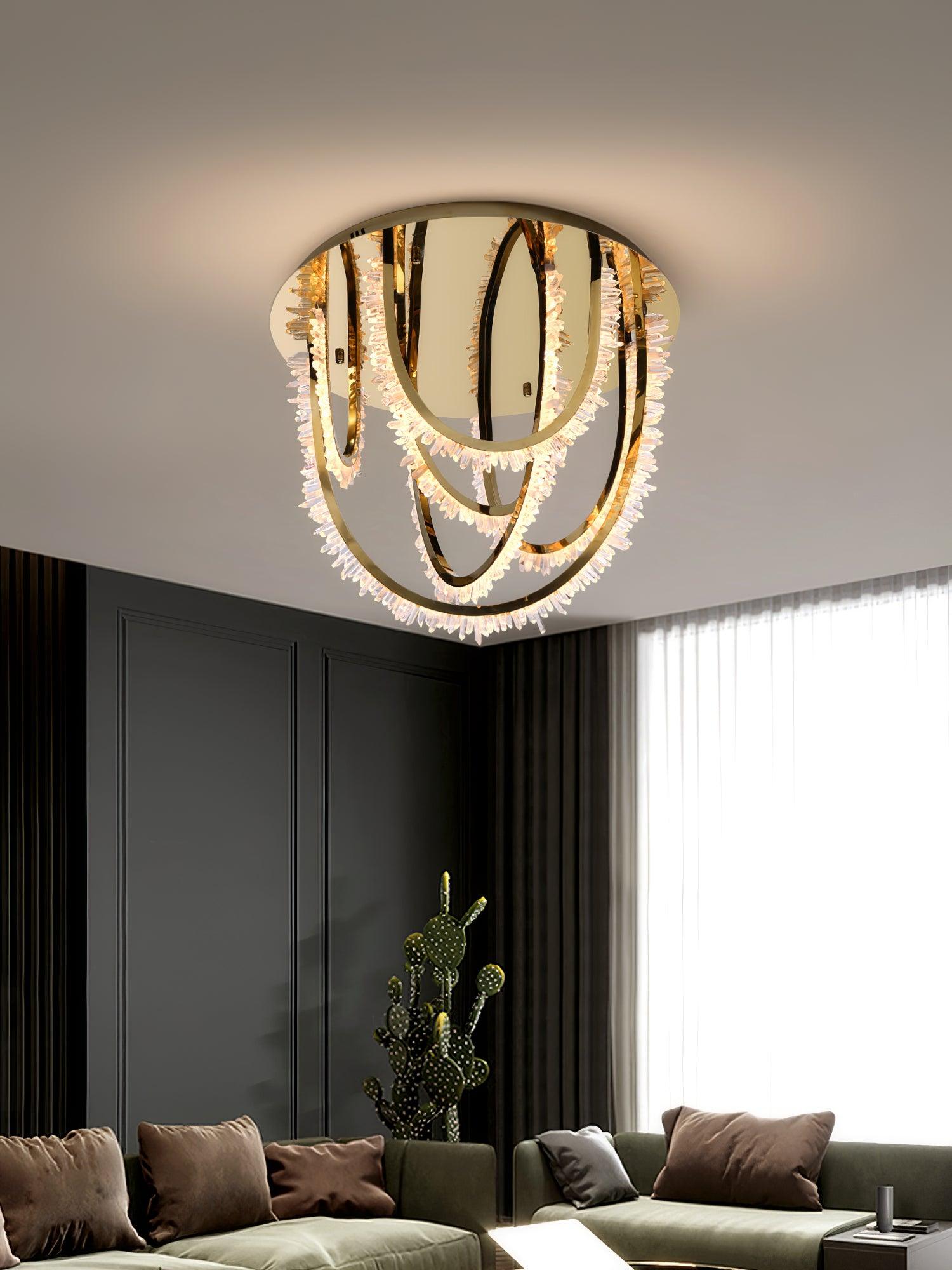 Crystal Lampe Plafonnier Cristal Corde à Créativité Individuelle