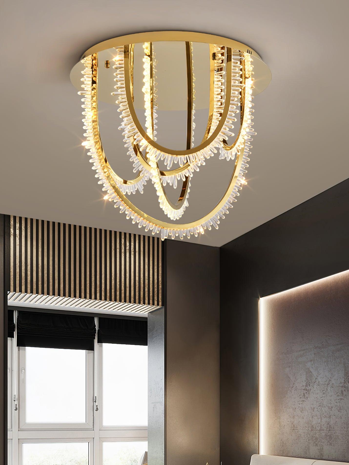 Crystal Lampe Plafonnier Cristal Corde à Créativité Individuelle