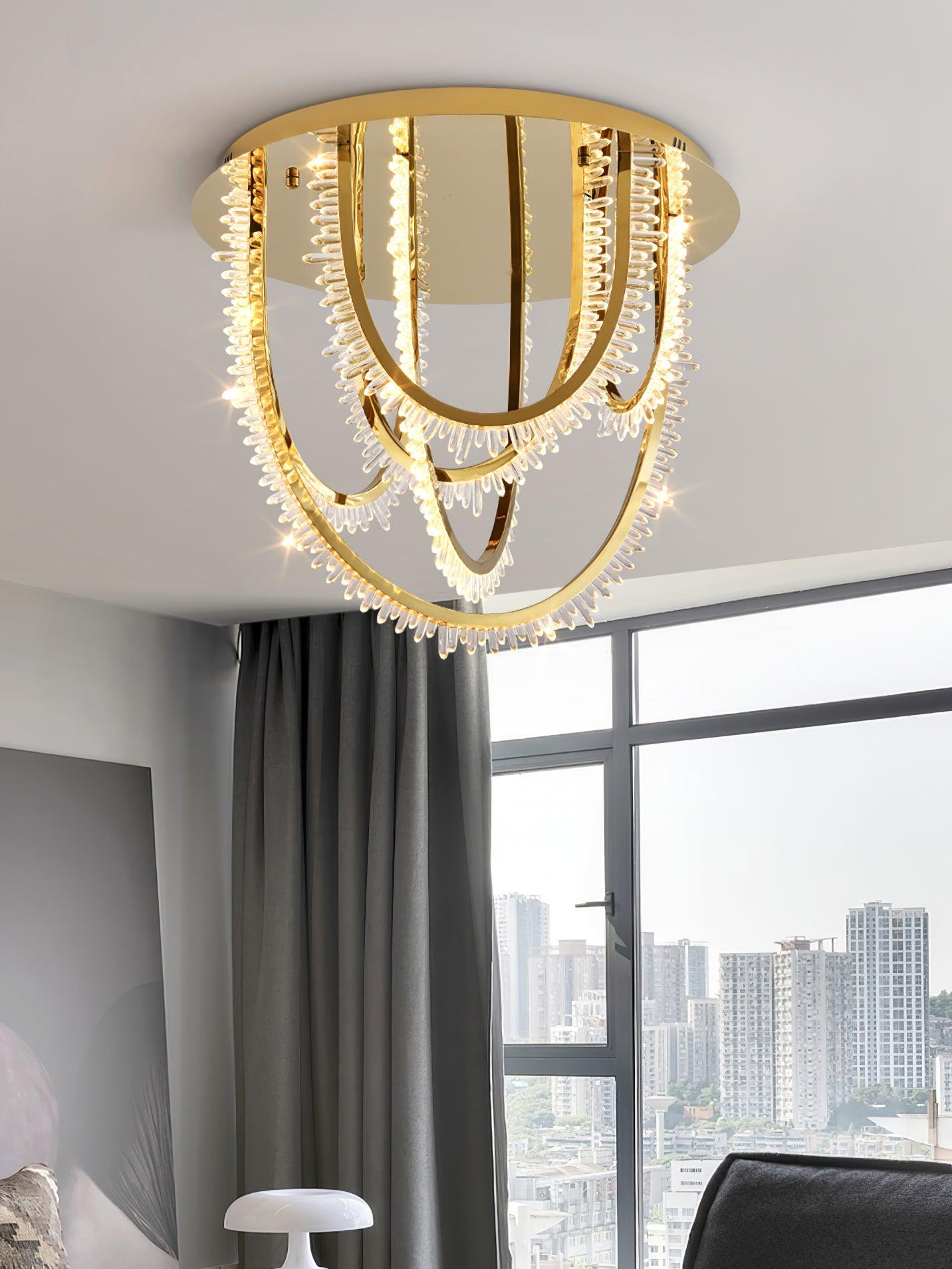 Crystal Lampe Plafonnier Cristal Corde à Créativité Individuelle