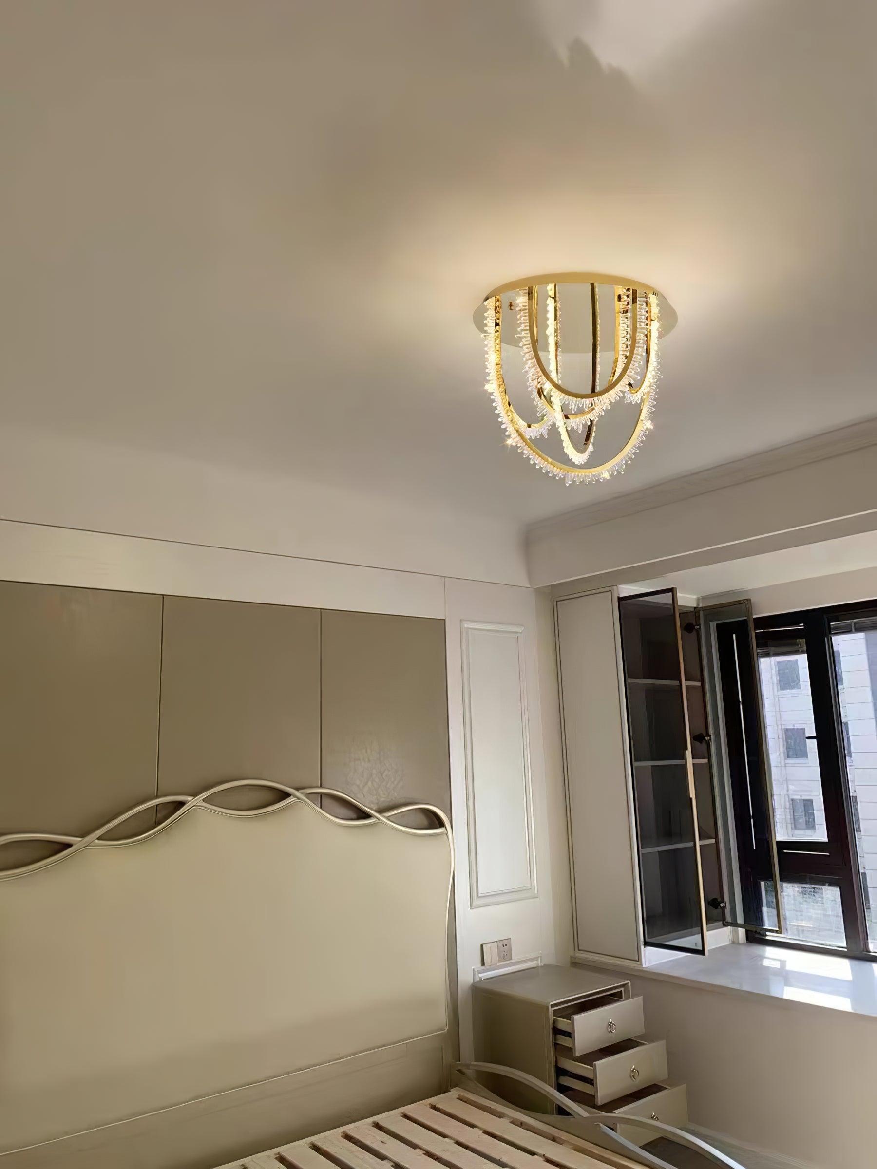 Crystal Lampe Plafonnier Cristal Corde à Créativité Individuelle