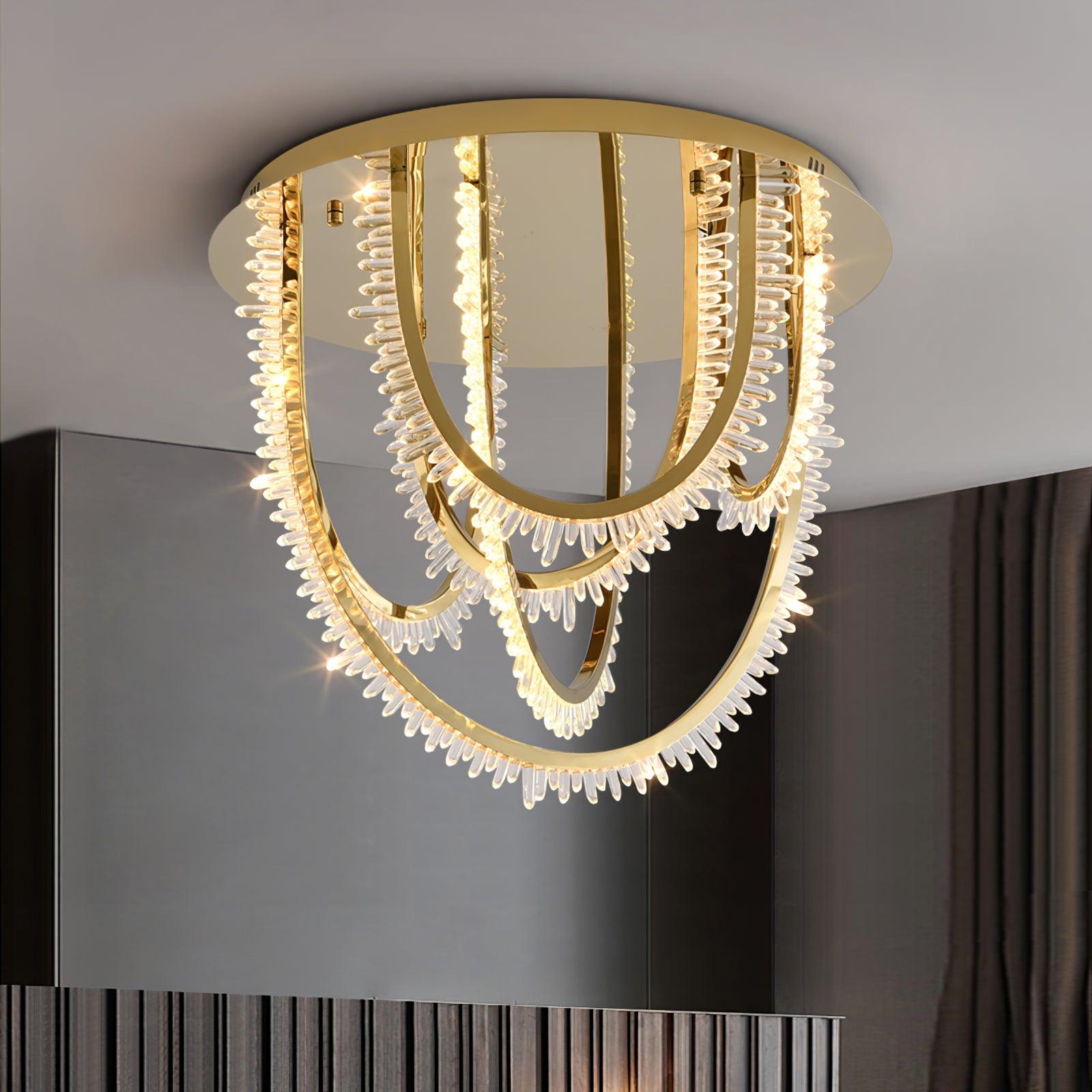 Crystal Lampe Plafonnier Cristal Corde à Créativité Individuelle