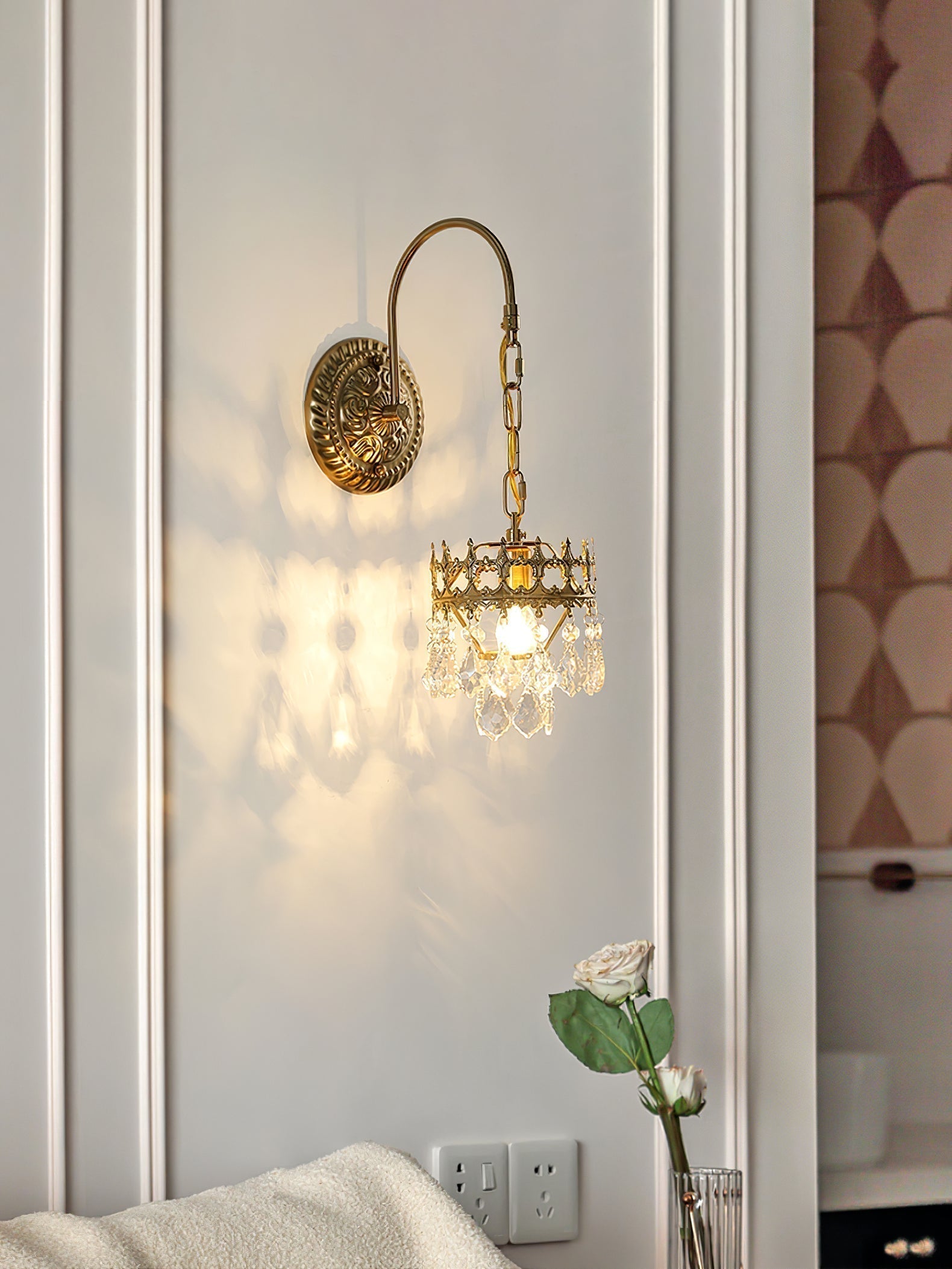 Ivmarila Applique Murale Art Nordique Couronne en Cristal