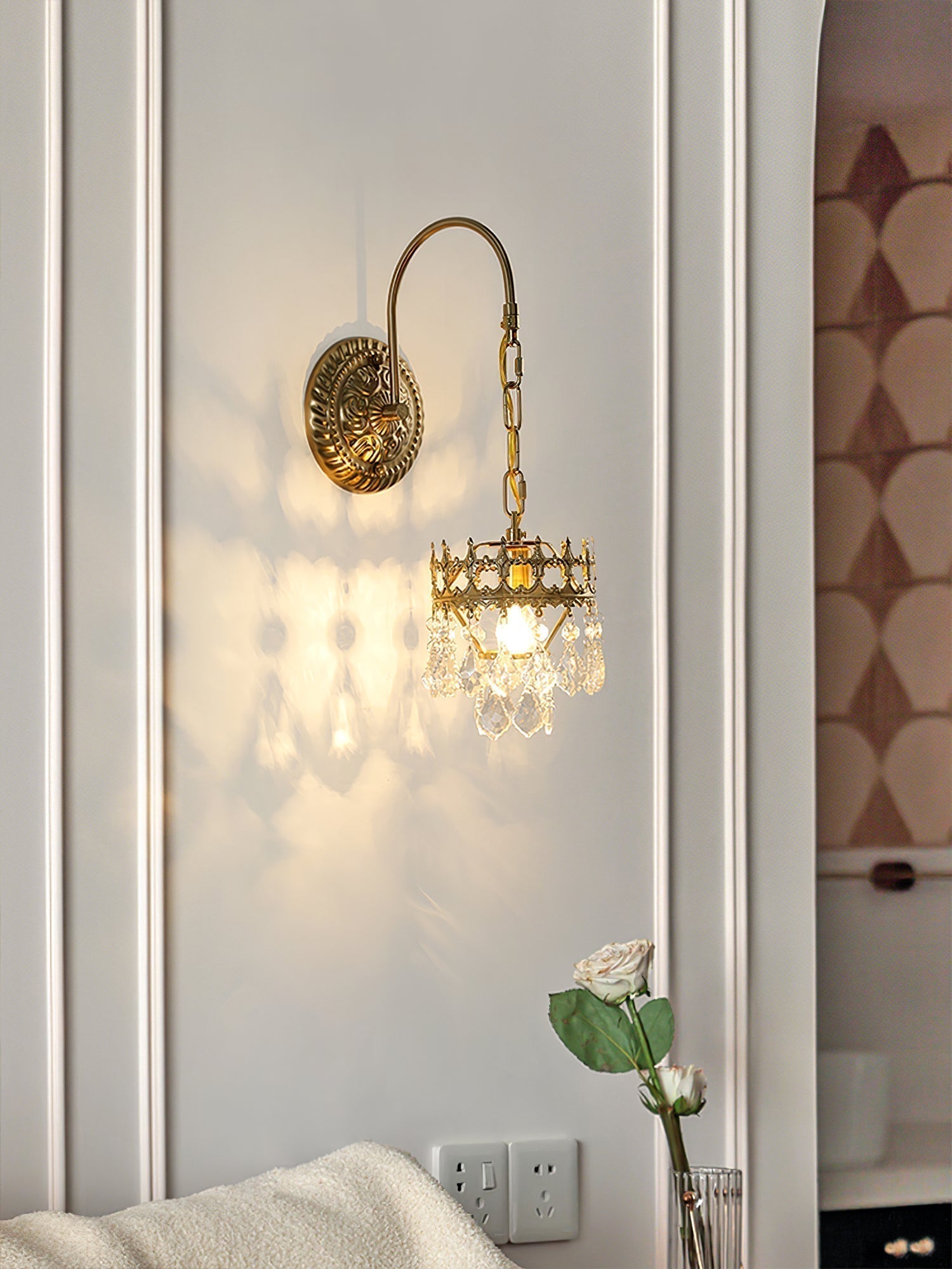 Ivmarila Applique Murale Art Nordique Couronne en Cristal