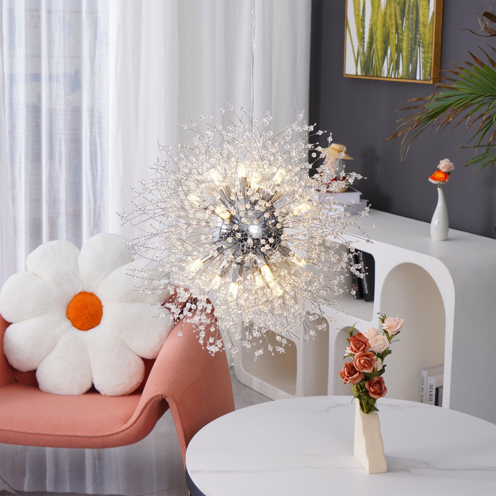 Lustra Lustre Cristal Pissenlit avec Cristaux