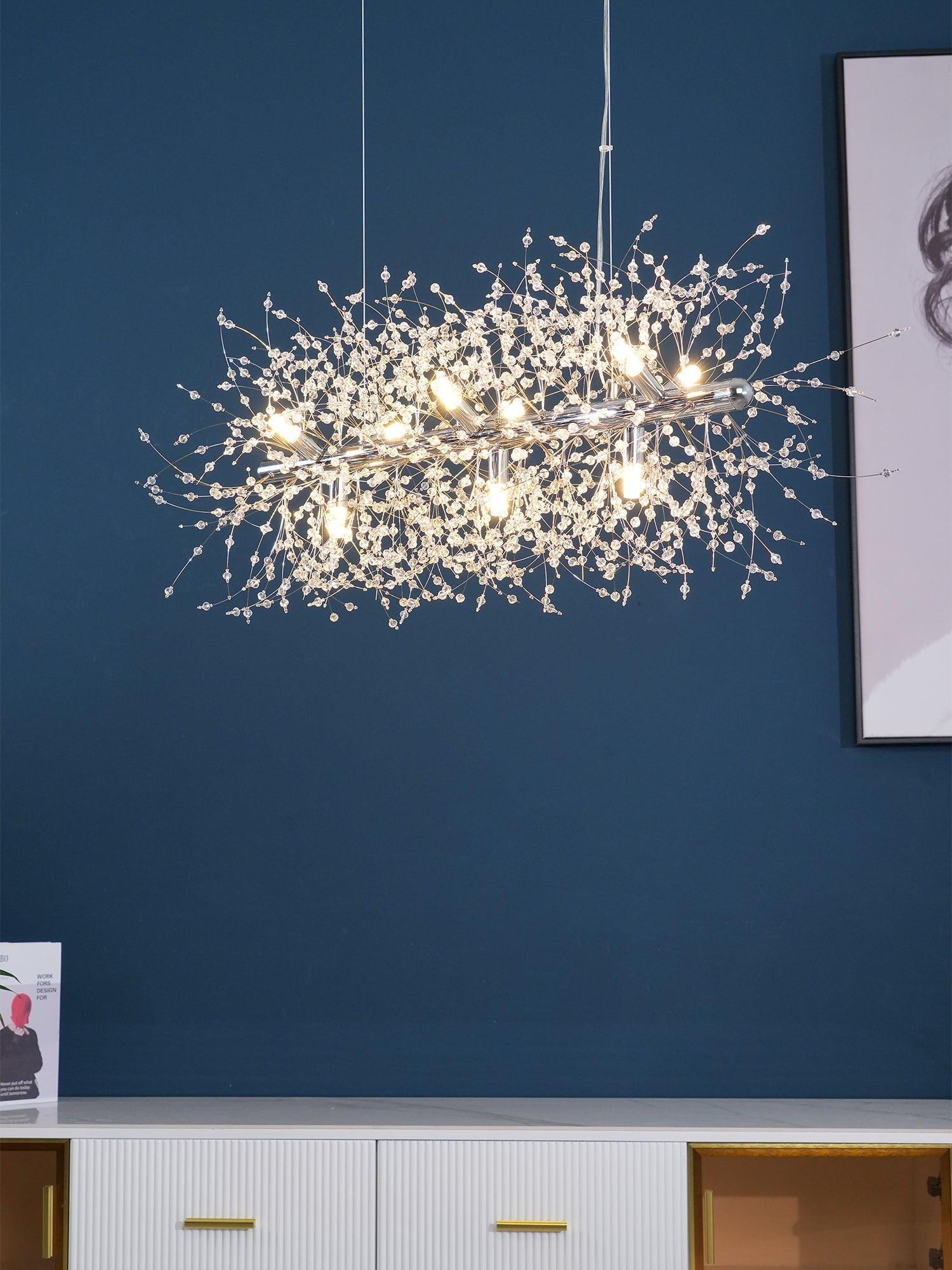 Lustra Lustre Cristal Pissenlit avec Cristaux