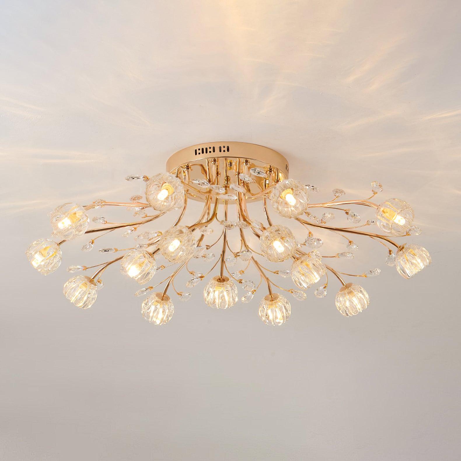 Aballs Postmoderne Luxe Fleur Cristal Plafonnier