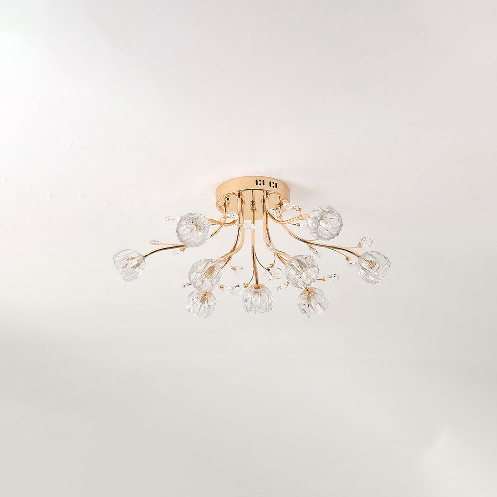 Aballs Postmoderne Luxe Fleur Cristal Plafonnier