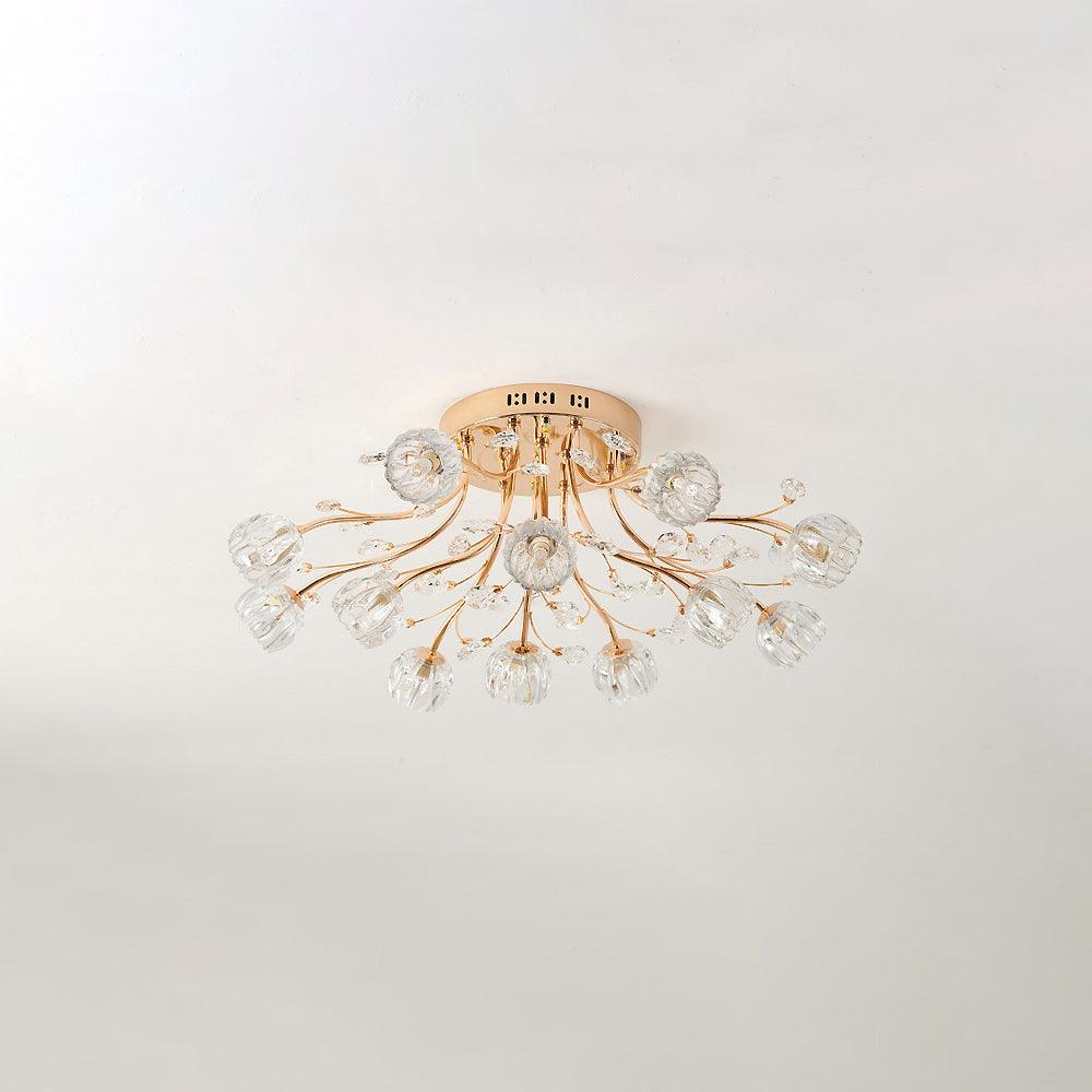 Aballs Postmoderne Luxe Fleur Cristal Plafonnier