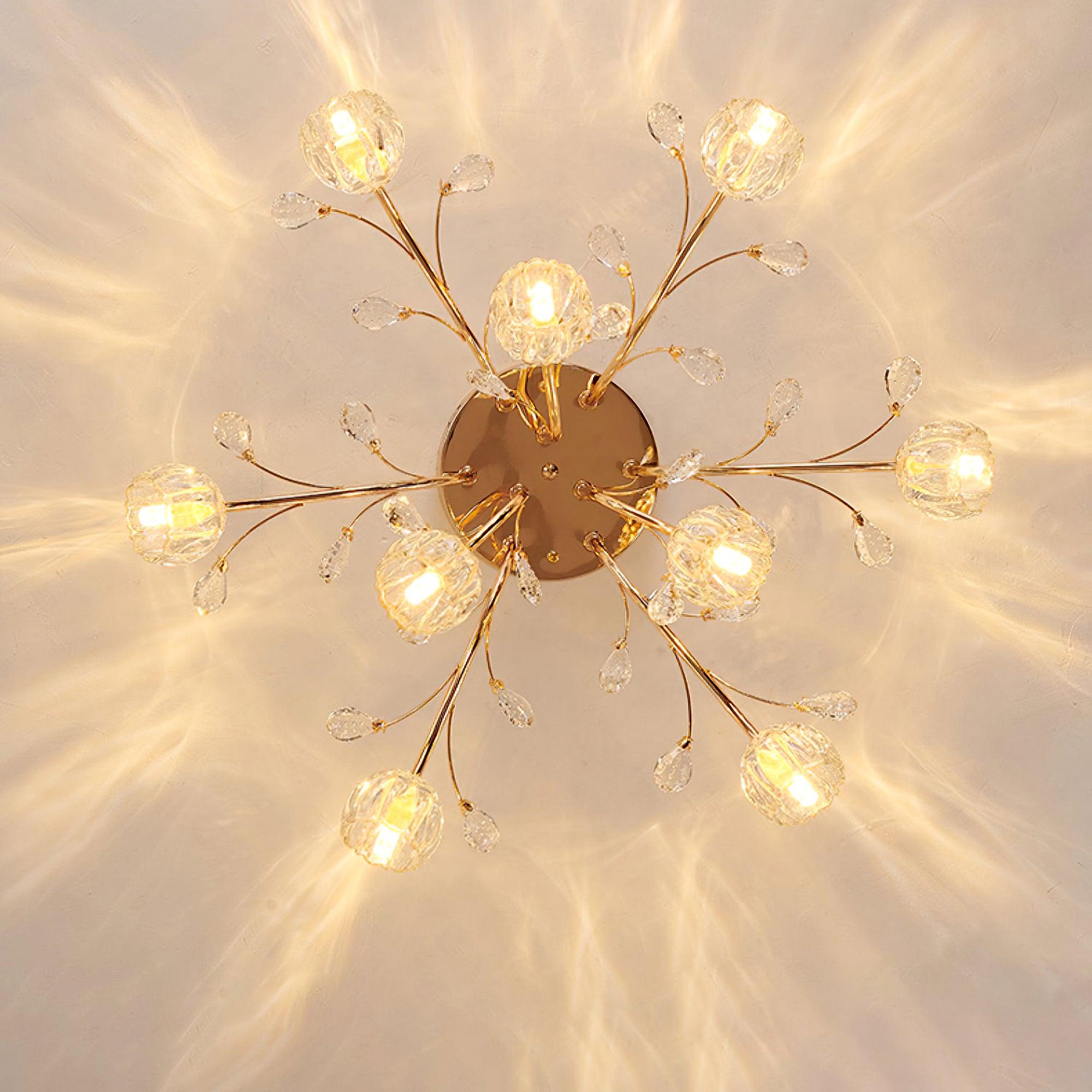 Aballs Postmoderne Luxe Fleur Cristal Plafonnier
