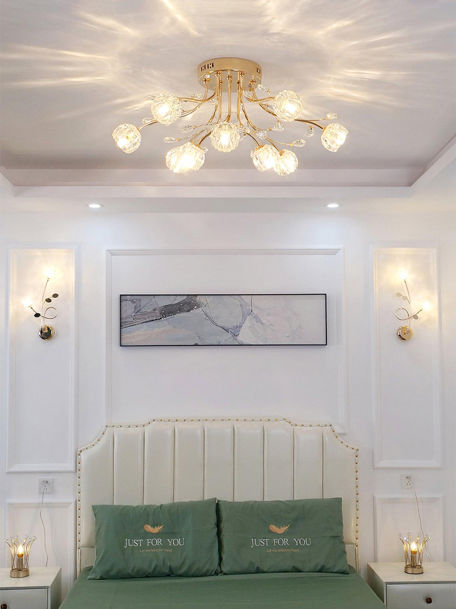 Aballs Postmoderne Luxe Fleur Cristal Plafonnier