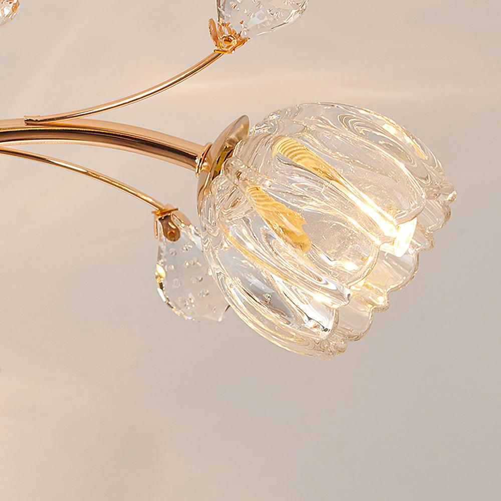 Aballs Postmoderne Luxe Fleur Cristal Plafonnier
