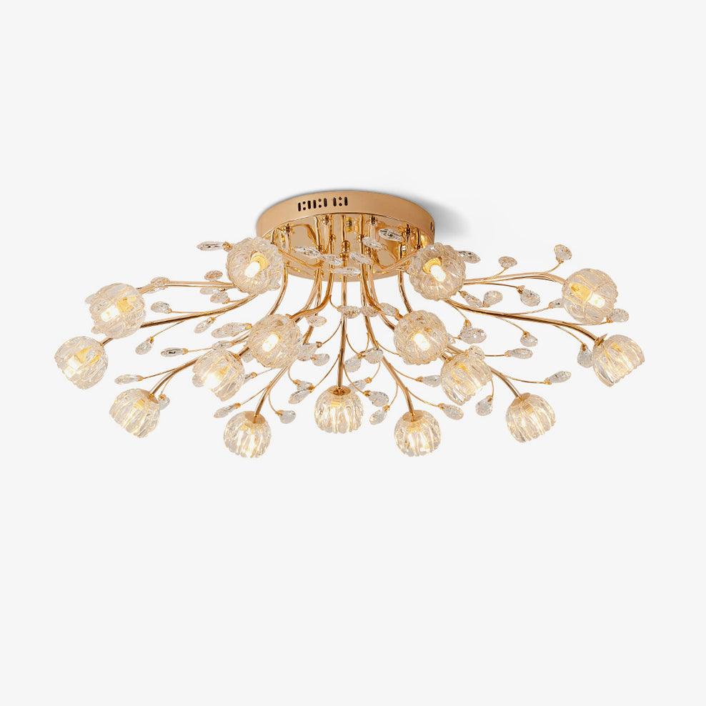 Aballs Postmoderne Luxe Fleur Cristal Plafonnier