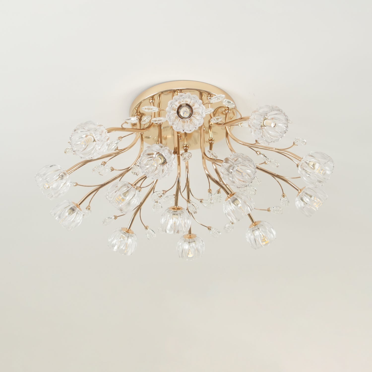 Aballs Postmoderne Luxe Fleur Cristal Plafonnier