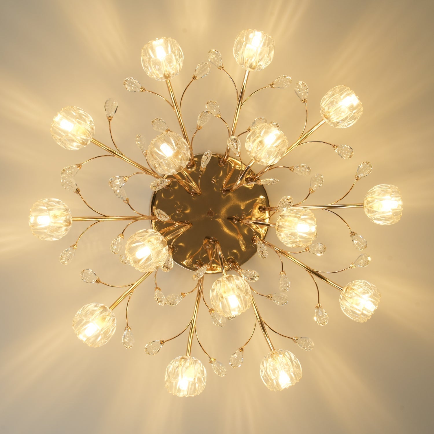 Aballs Postmoderne Luxe Fleur Cristal Plafonnier