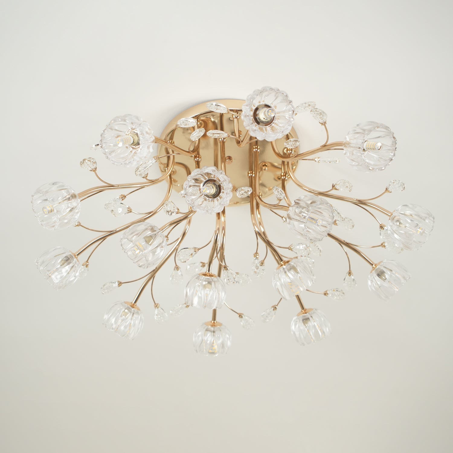 Aballs Postmoderne Luxe Fleur Cristal Plafonnier