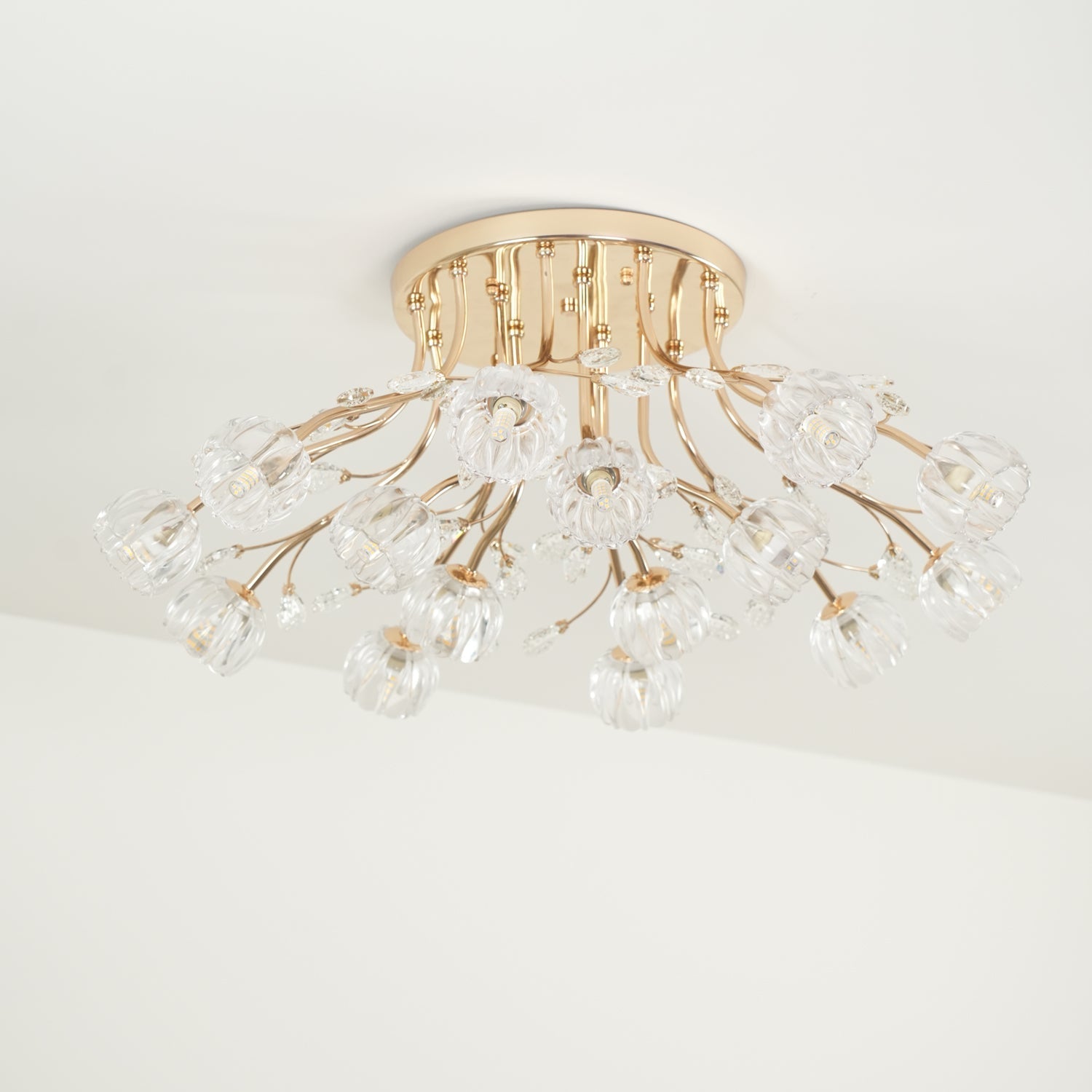 Aballs Postmoderne Luxe Fleur Cristal Plafonnier