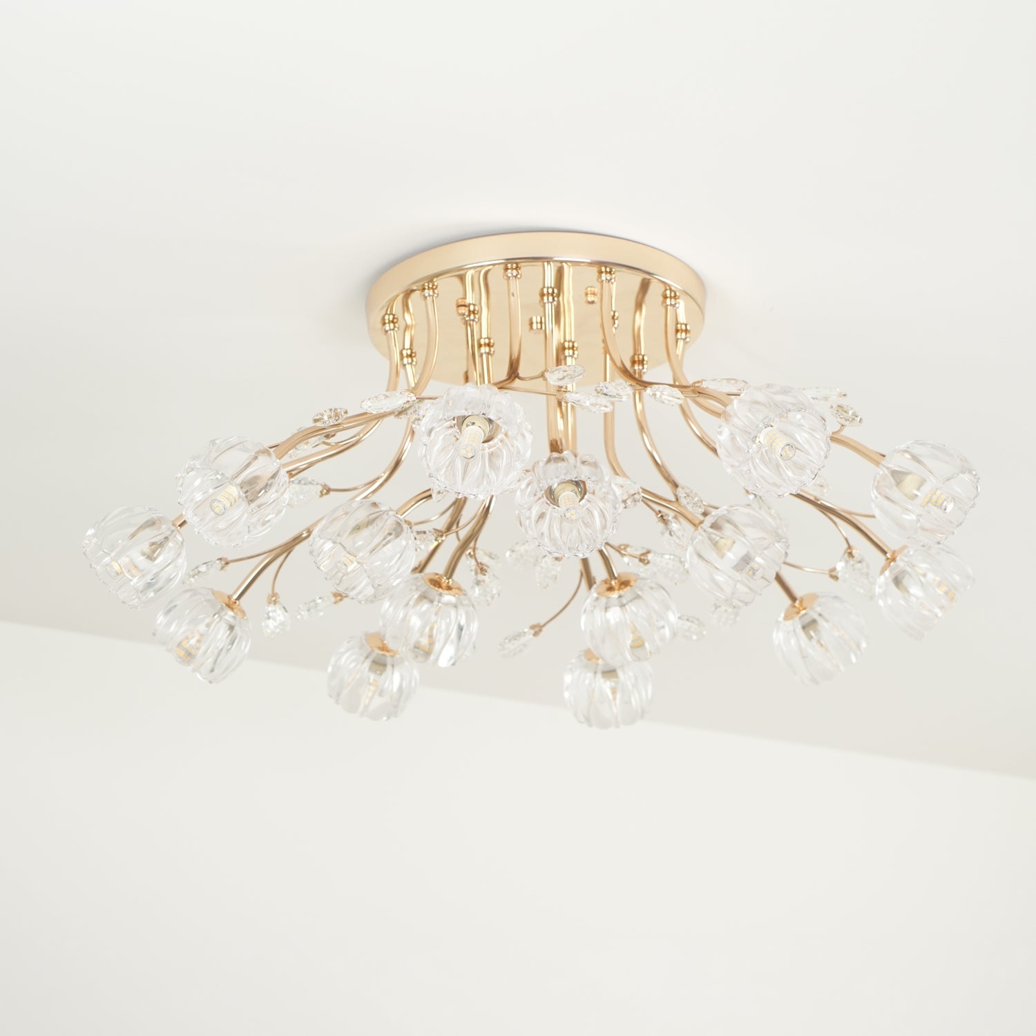 Aballs Postmoderne Luxe Fleur Cristal Plafonnier