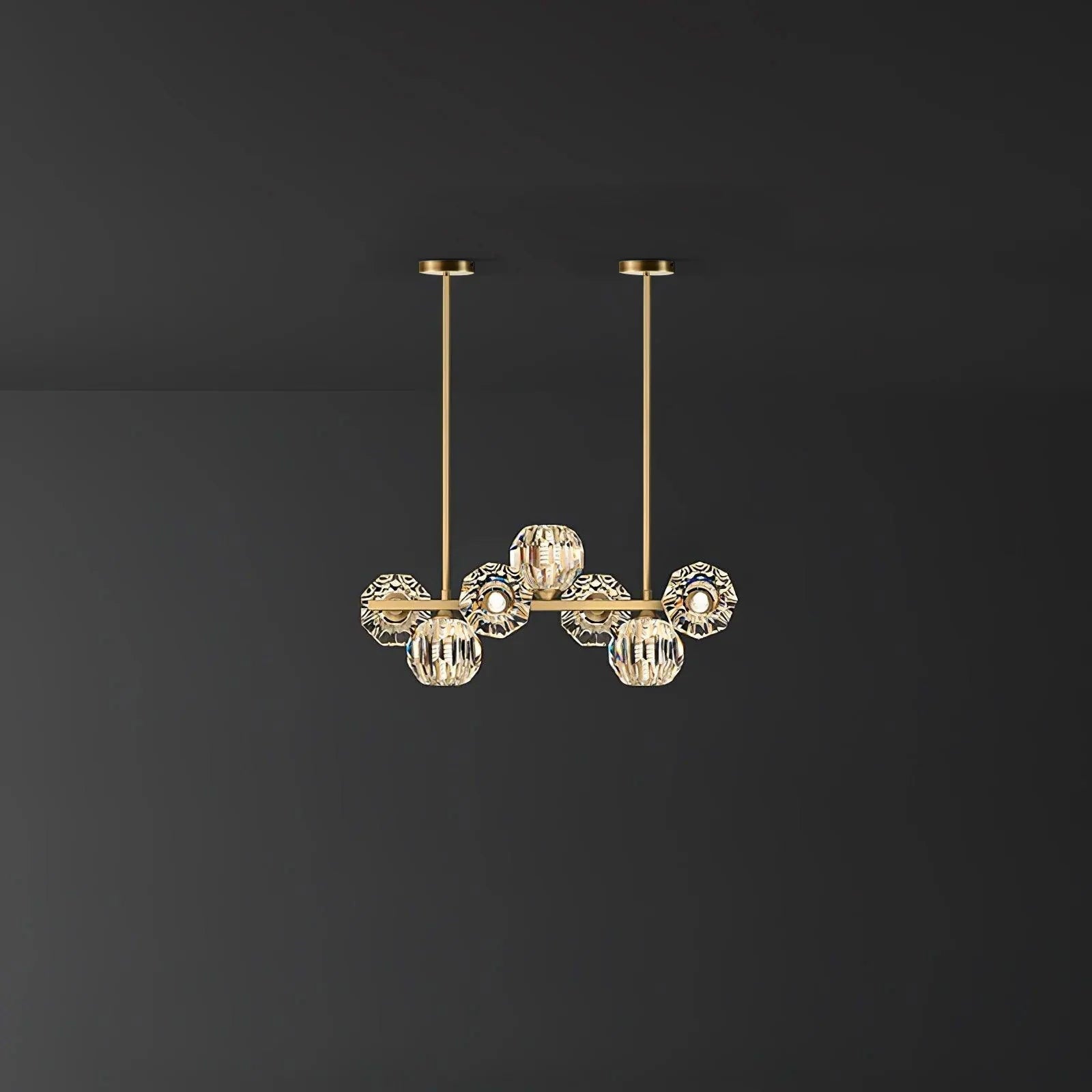 Vavynor Lustre Luxueux Boule Laiton Cristal Verre