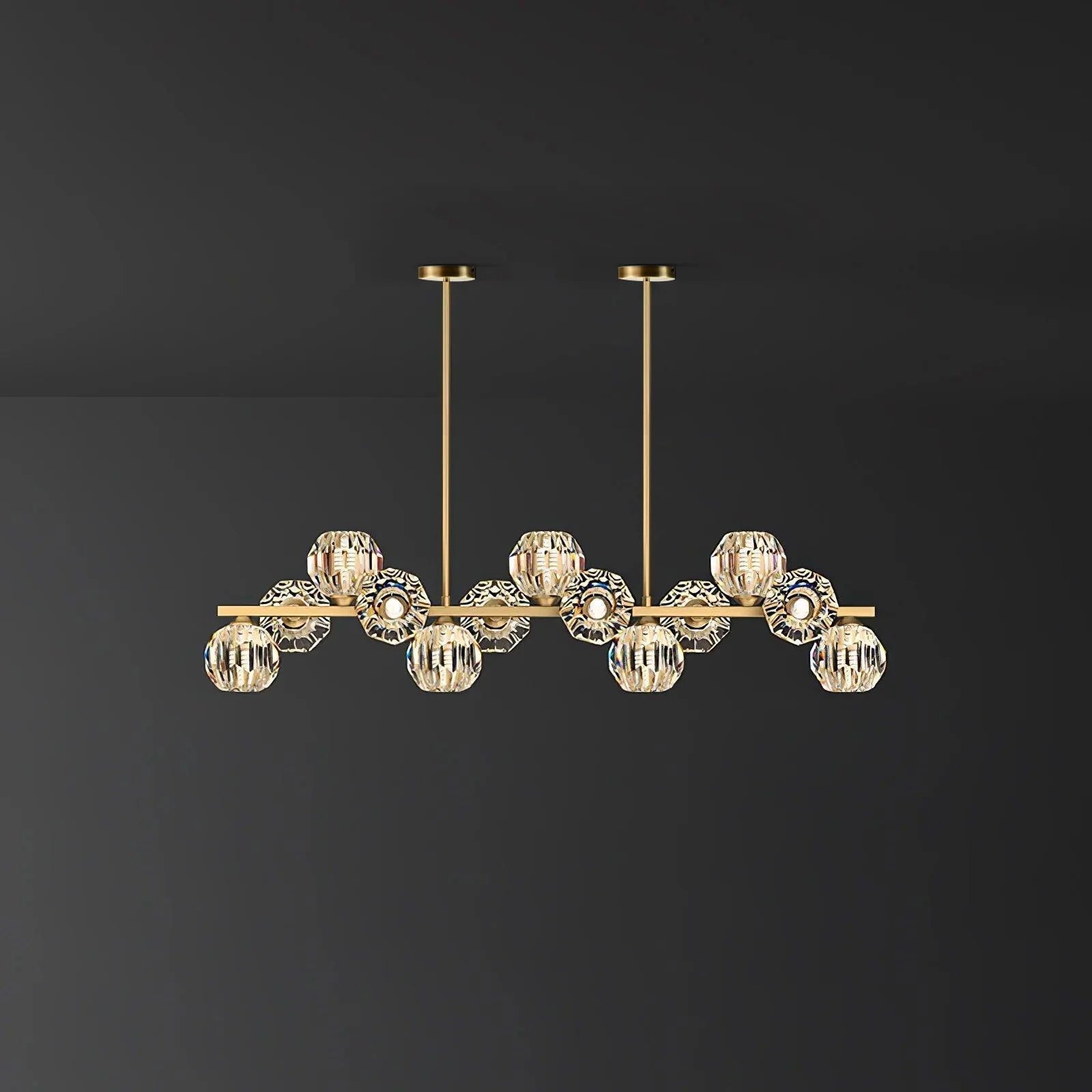 Vavynor Lustre Luxueux Boule Laiton Cristal Verre