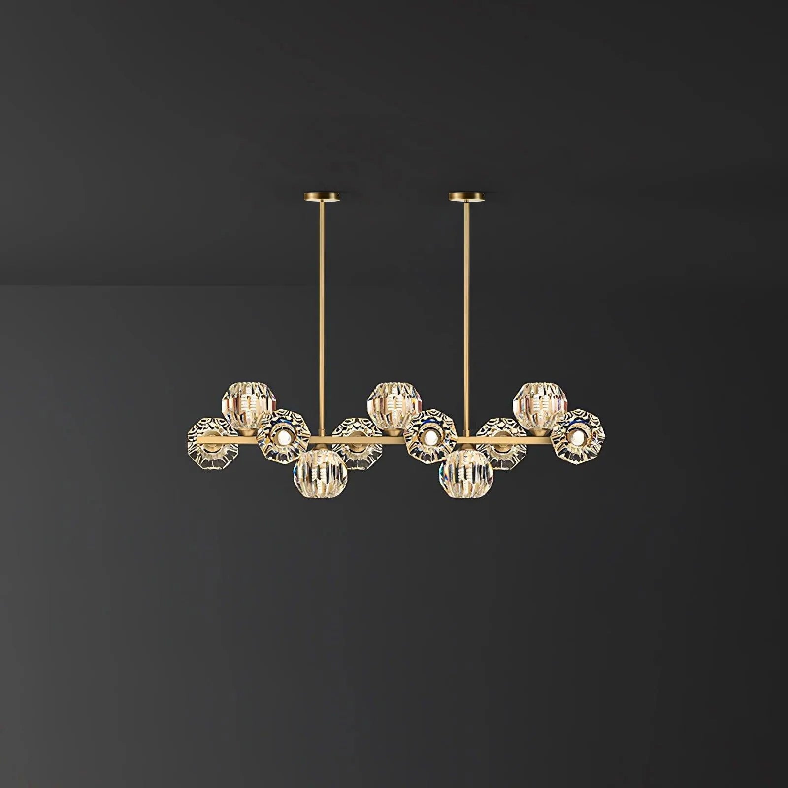Vavynor Lustre Luxueux Boule Laiton Cristal Verre