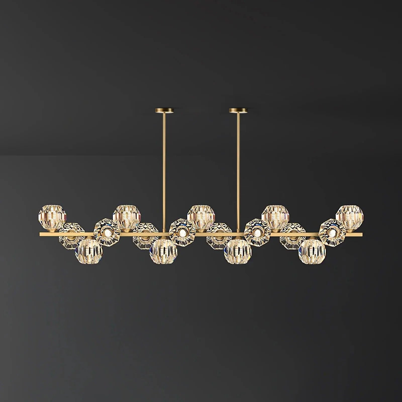 Vavynor Lustre Luxueux Boule Laiton Cristal Verre