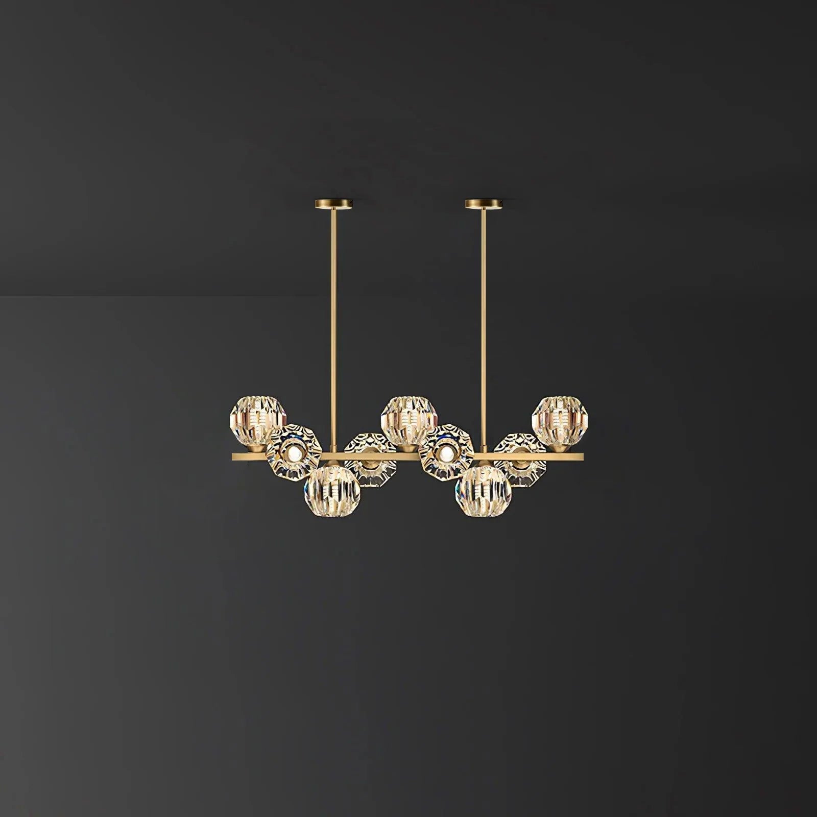 Vavynor Lustre Luxueux Boule Laiton Cristal Verre
