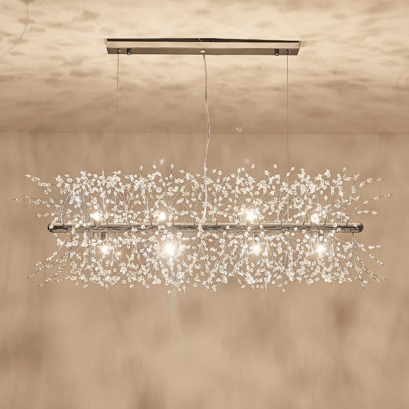 Lustra Lustre Laiton Linéaire Cristal Branche
