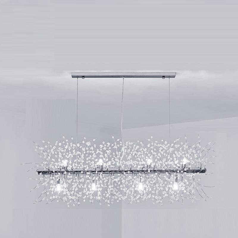 Lustra Lustre Laiton Linéaire Cristal Branche