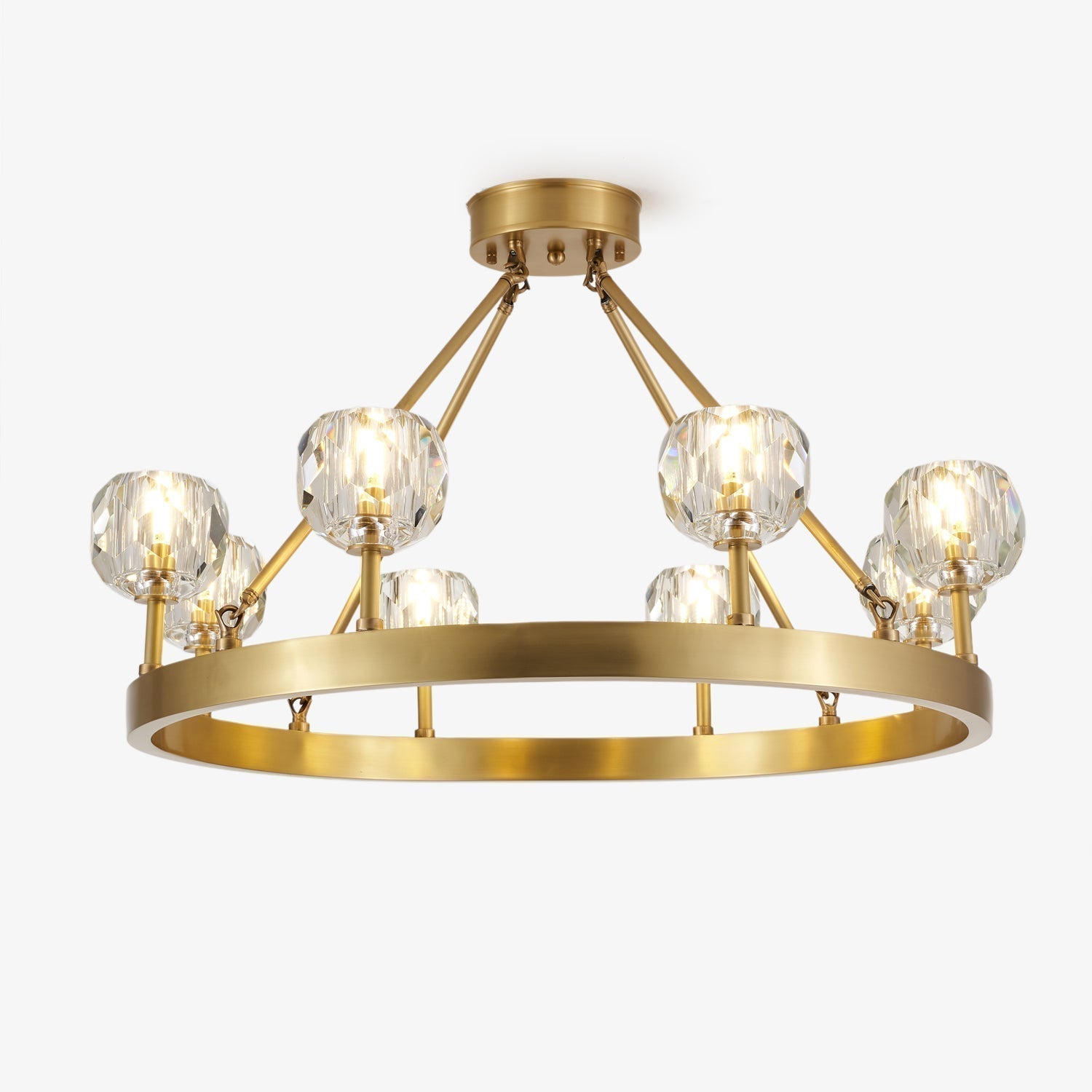 Syzorisra Lustre Cristal Laiton Moderne