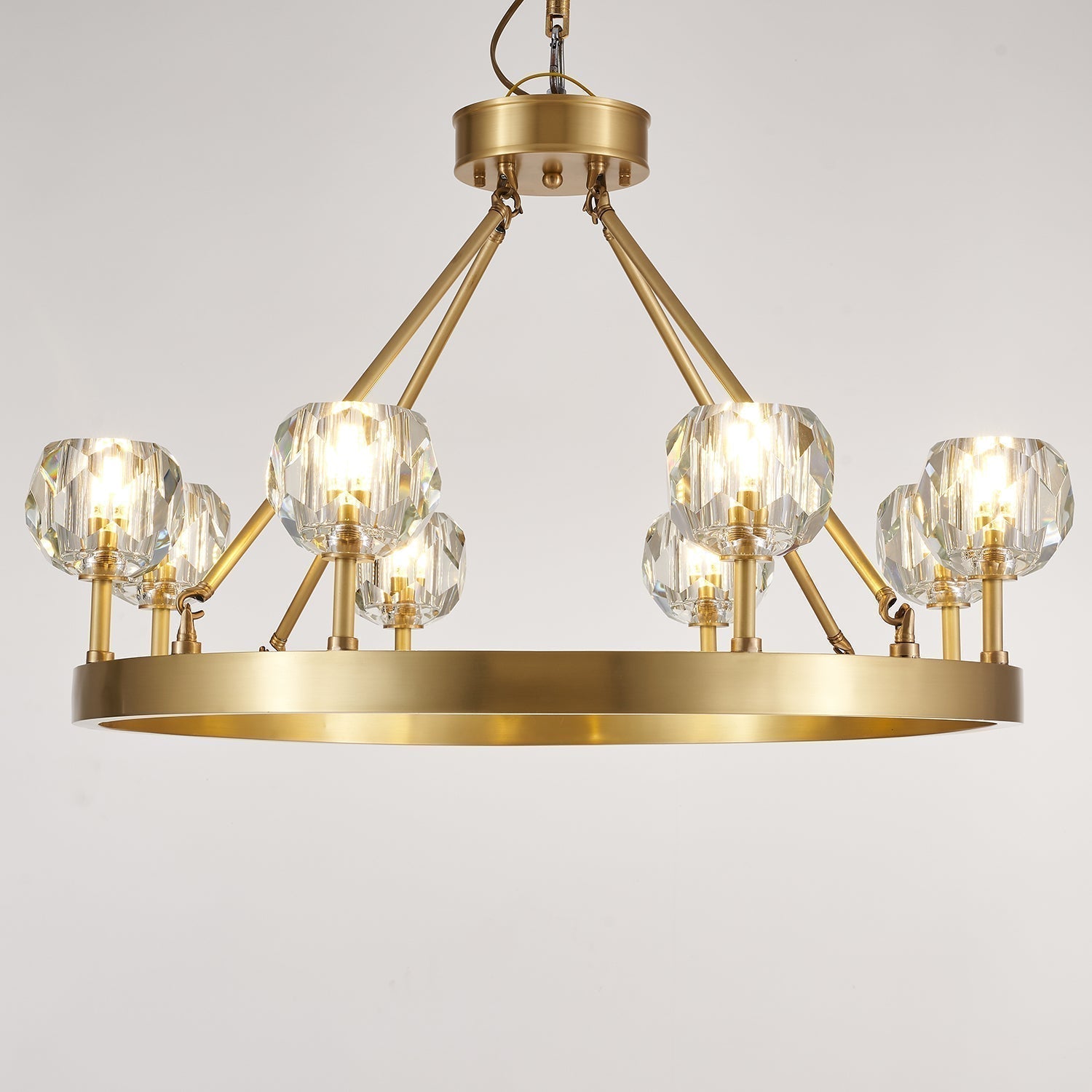 Syzorisra Lustre Cristal Laiton Moderne