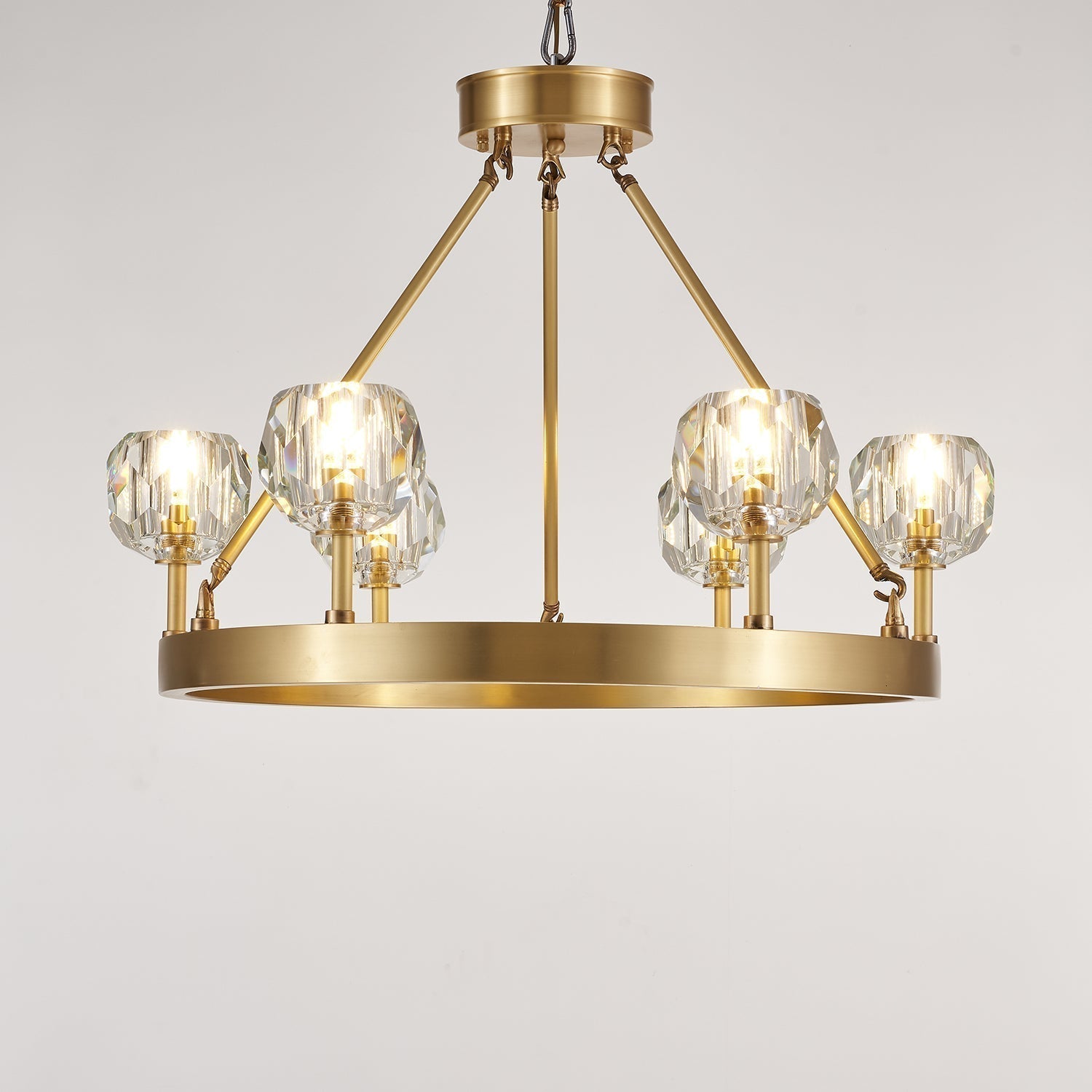 Syzorisra Lustre Cristal Laiton Moderne