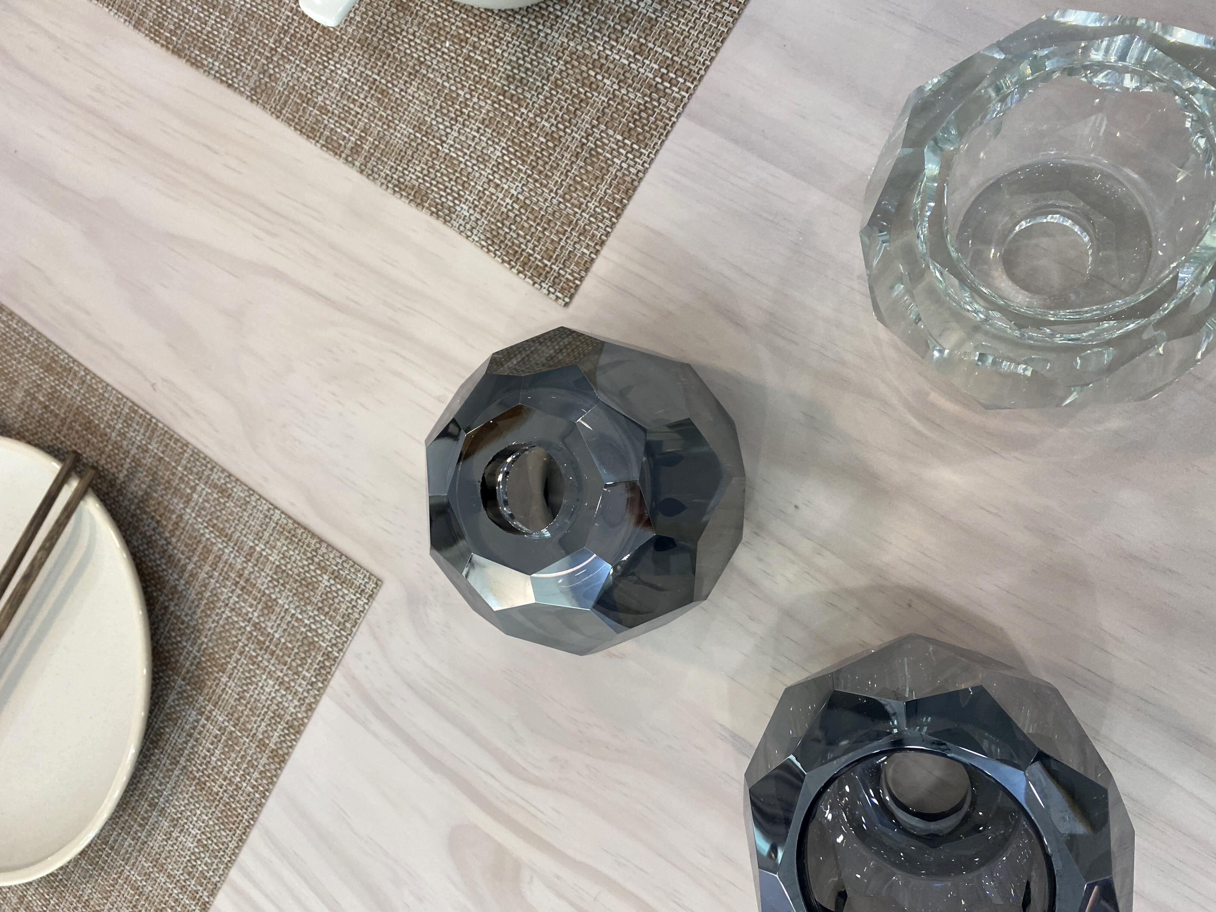 Lustra Suspension Lampe Boule en Cristal et Laiton en Grappe