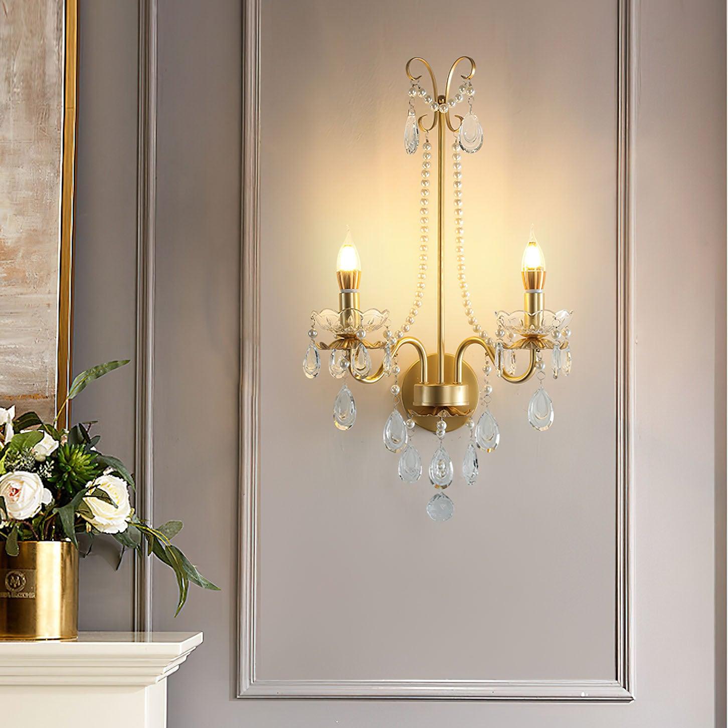 Nydoraris Applique Murale Cristal Chaîne de Perles Élégance