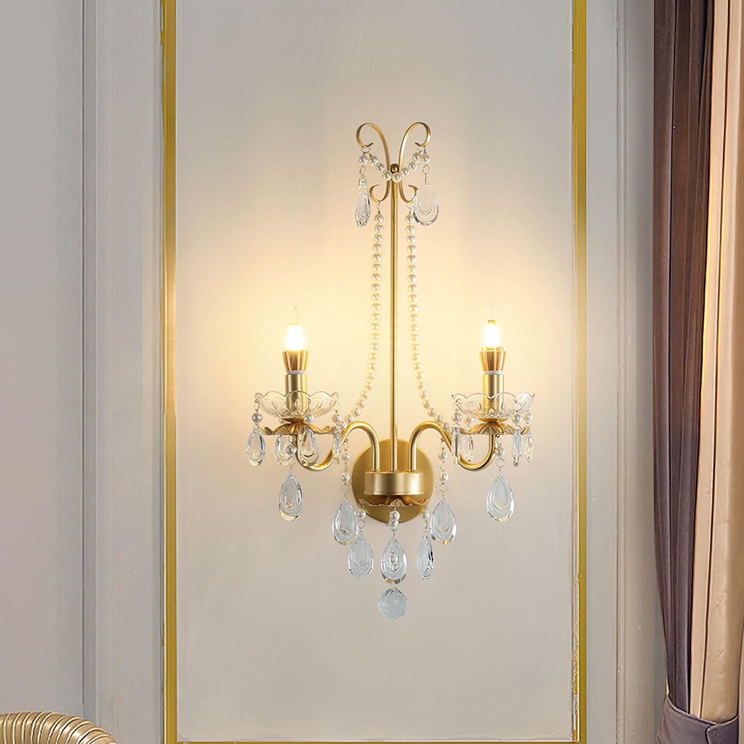 Nydoraris Applique Murale Cristal Chaîne de Perles Élégance