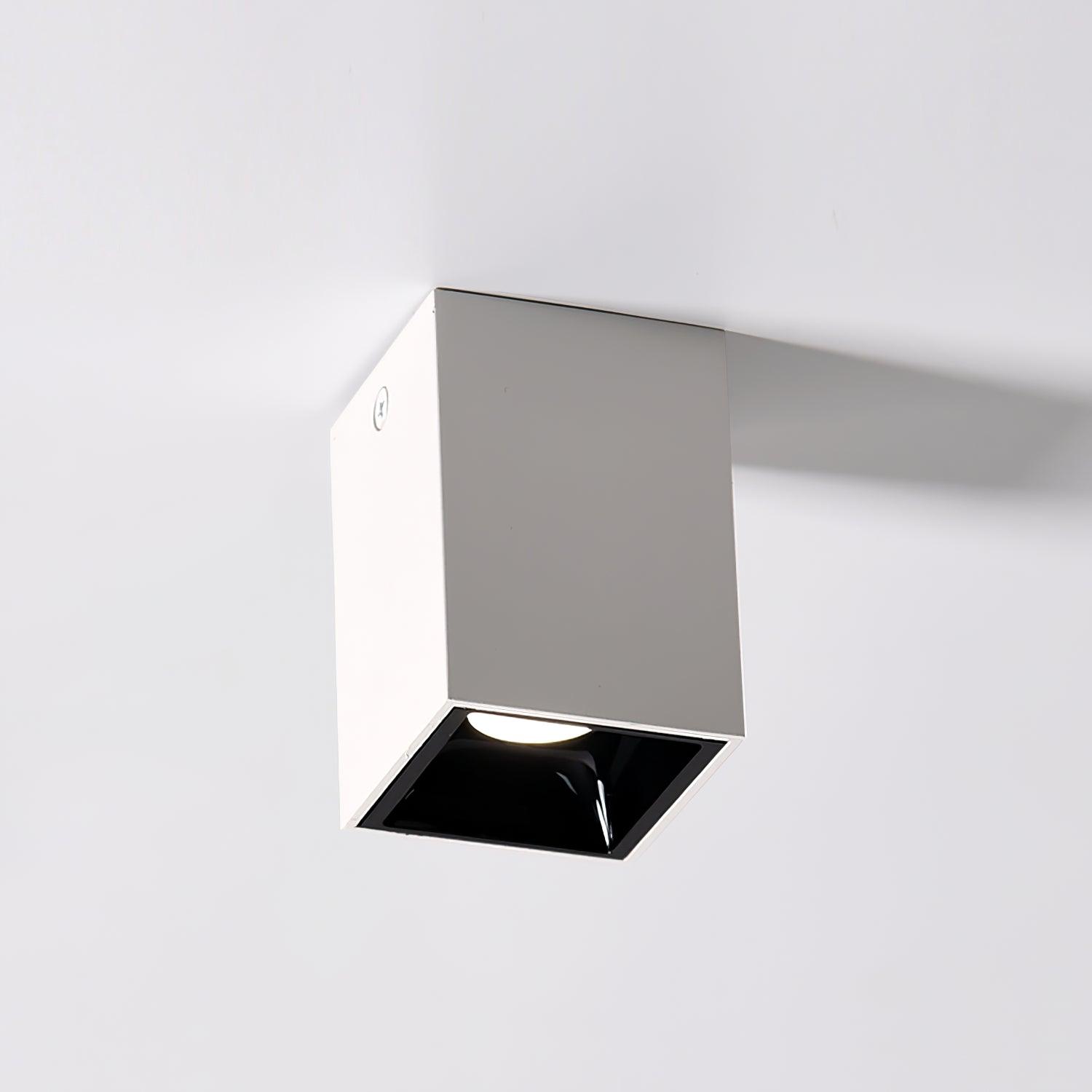 Lustra Plafonnier Cube Carré Noir Projecteur