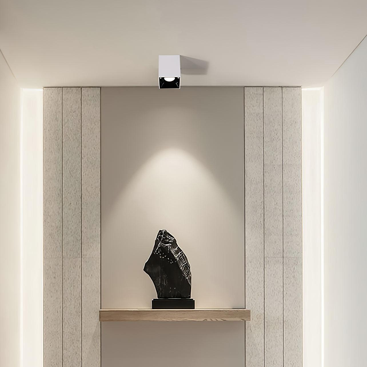 Lustra Plafonnier Cube Carré Noir Projecteur