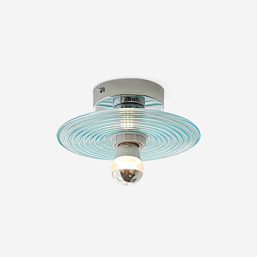 Curios Lumière de Plafond Spirale en verre Avec Base en Chrome