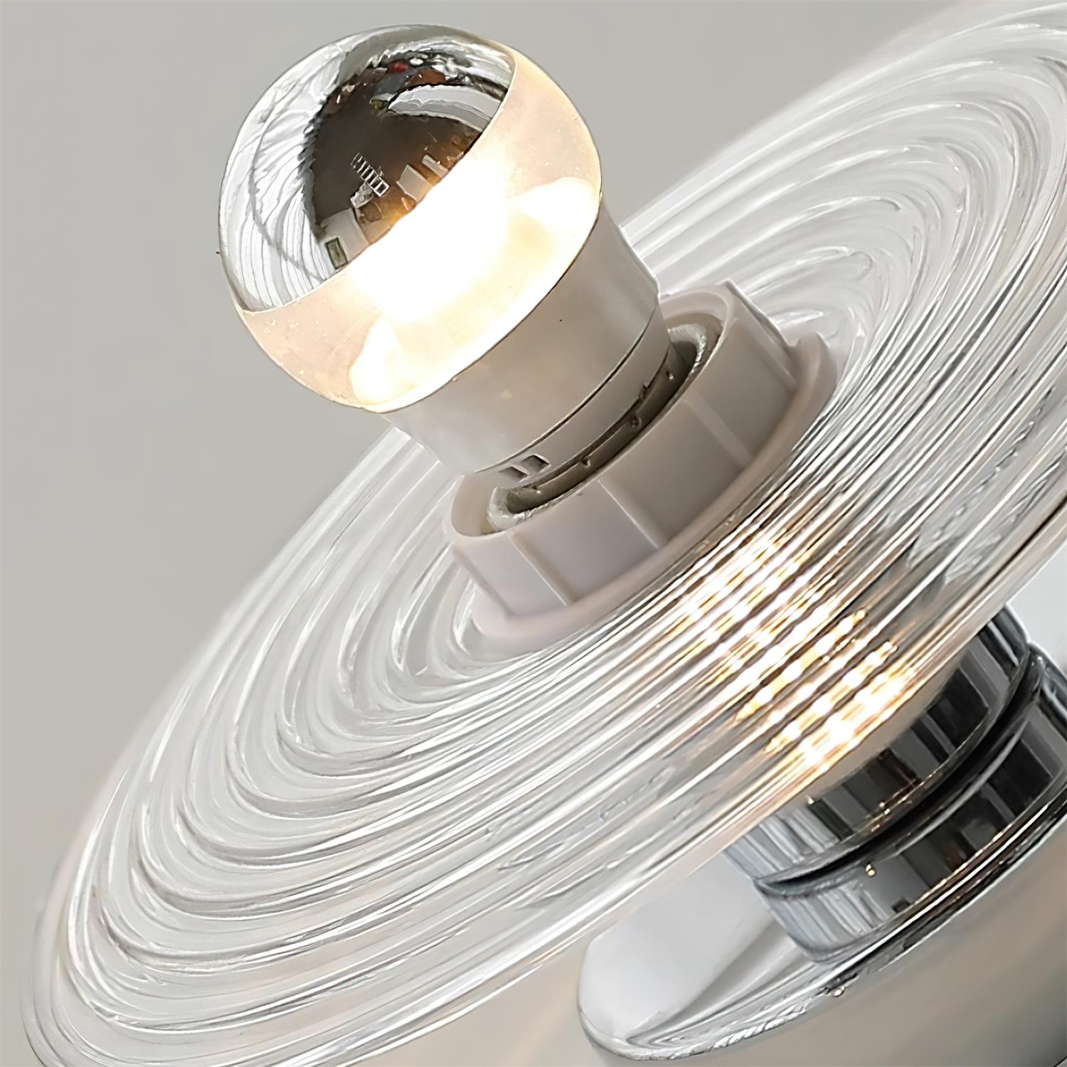 Curios Lumière de Plafond Spirale en verre Avec Base en Chrome
