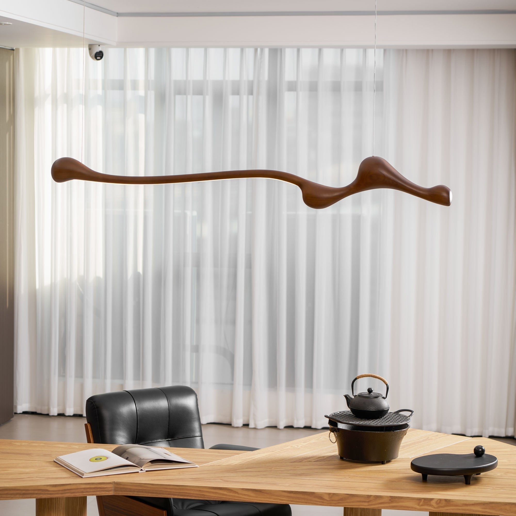 Solarace Lampe à suspension rétro en bois